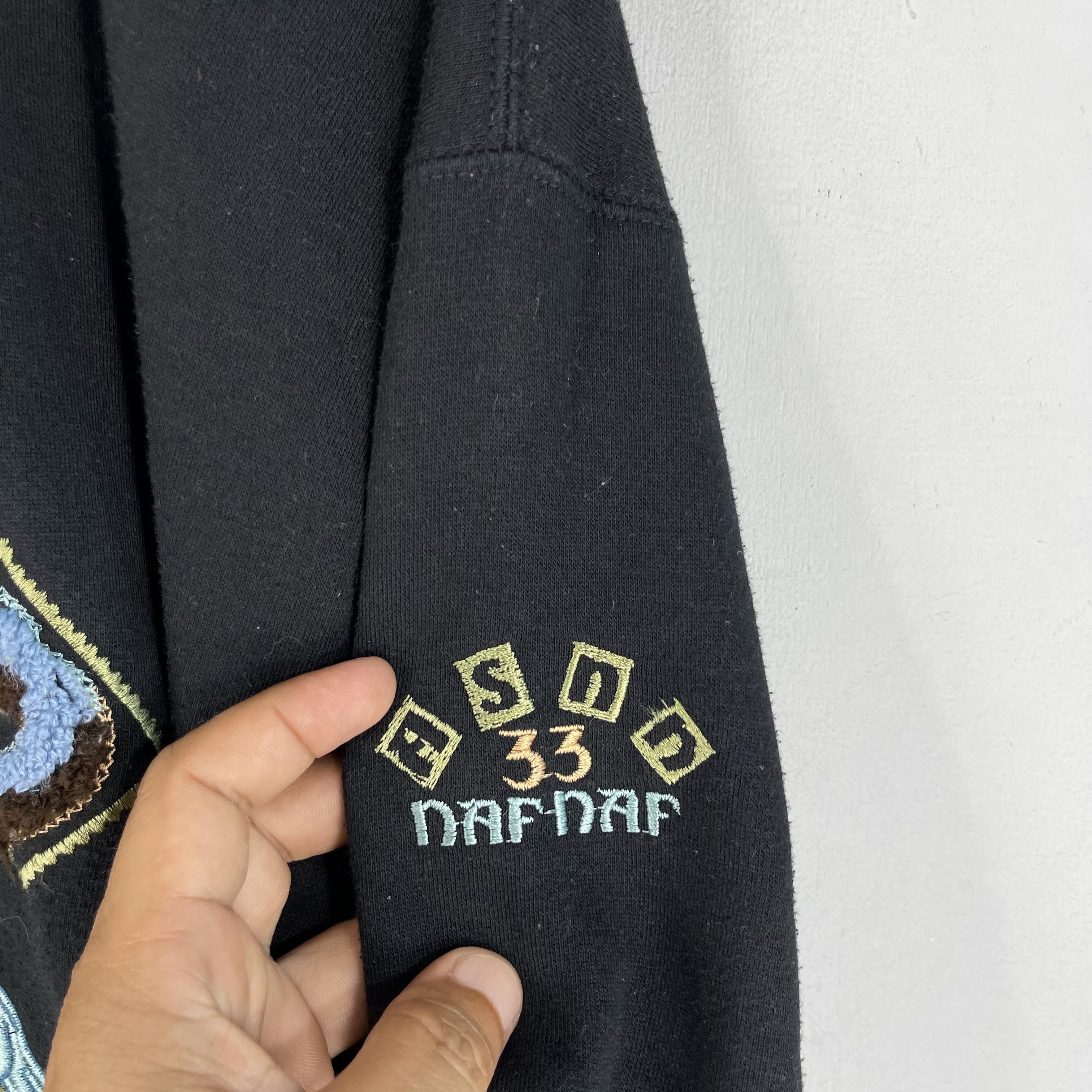 Designer × Japanese Brand × Vintage Vintage 90s NAF NAF Paris Spellout Embroidery Sweatshirt Size US L / EU 52-54 / 3 - 4 Thumbnail