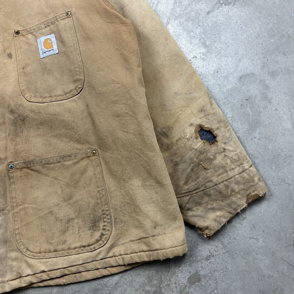 Carhartt 1990s carhartt chore jacket heavily distressed Size US XL / EU 56 / 4 - 10 Thumbnail