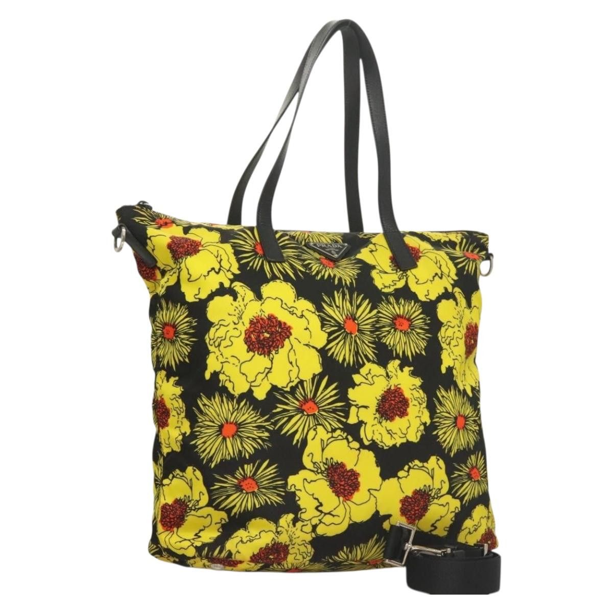 Prada PRADA Hand Bag Nylon Yellow Silver Size ONE SIZE - 1 Thumbnail
