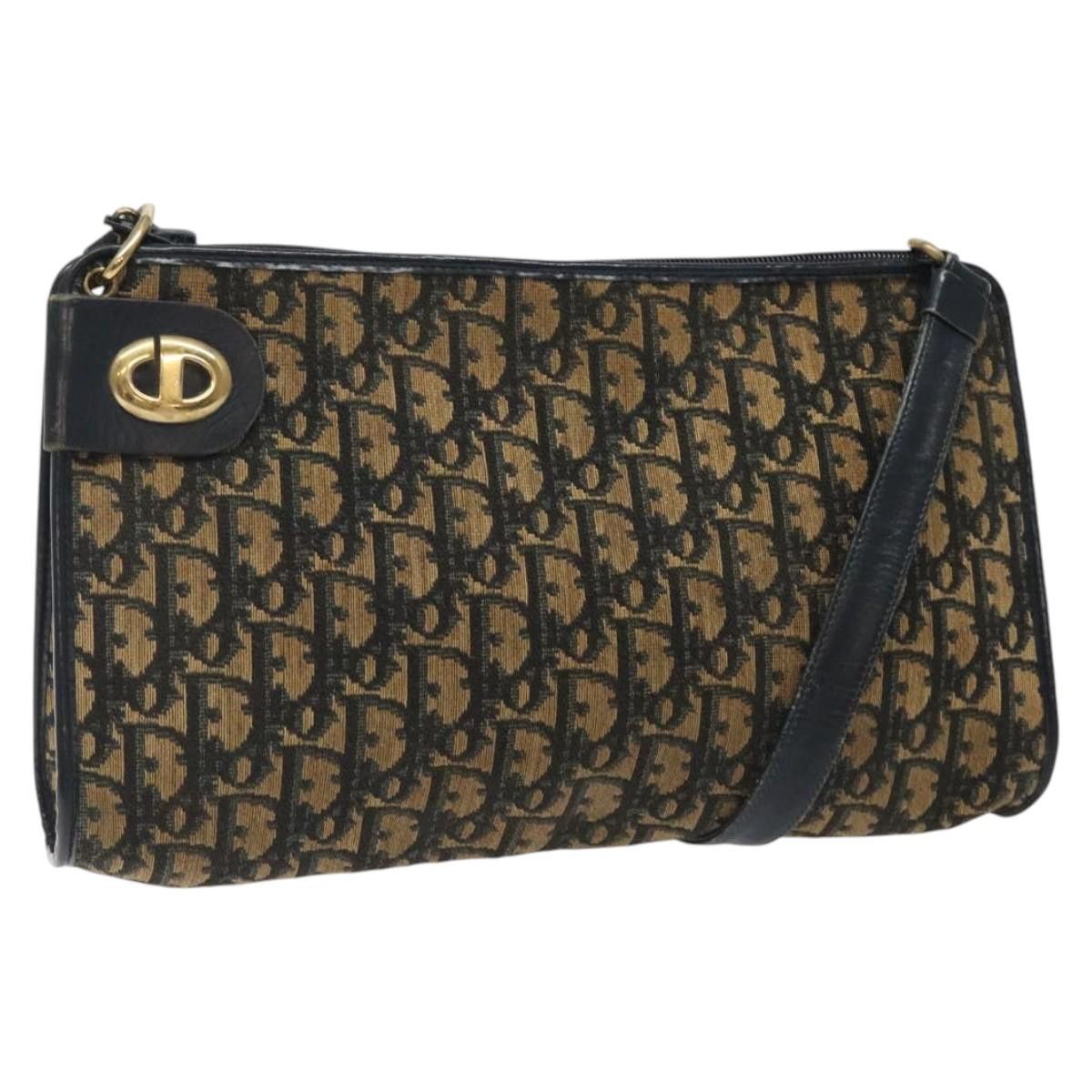 Dior DIOR Trotter Canvas Shoulder Bag Navy Gold Size ONE SIZE - 1 Thumbnail