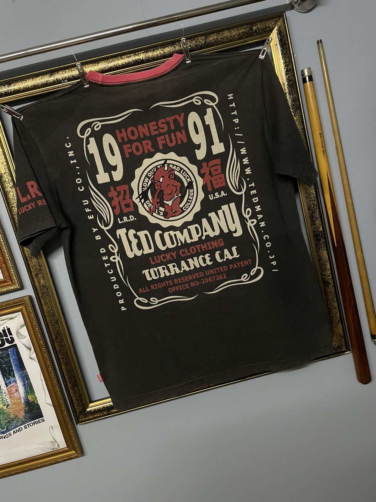 Designer × Japanese Brand × Vintage Vintage 90s Japan Designer Ted Company Devil Red Faded Tee Size US M / EU 48-50 / 2 - 2 Thumbnail