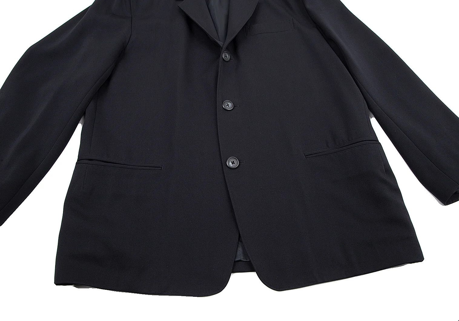 Yohji Yamamoto Yohji Yamamoto Wool Tailored Jacket Navy S Size US S / EU 44-46 / 1 - 8 Thumbnail