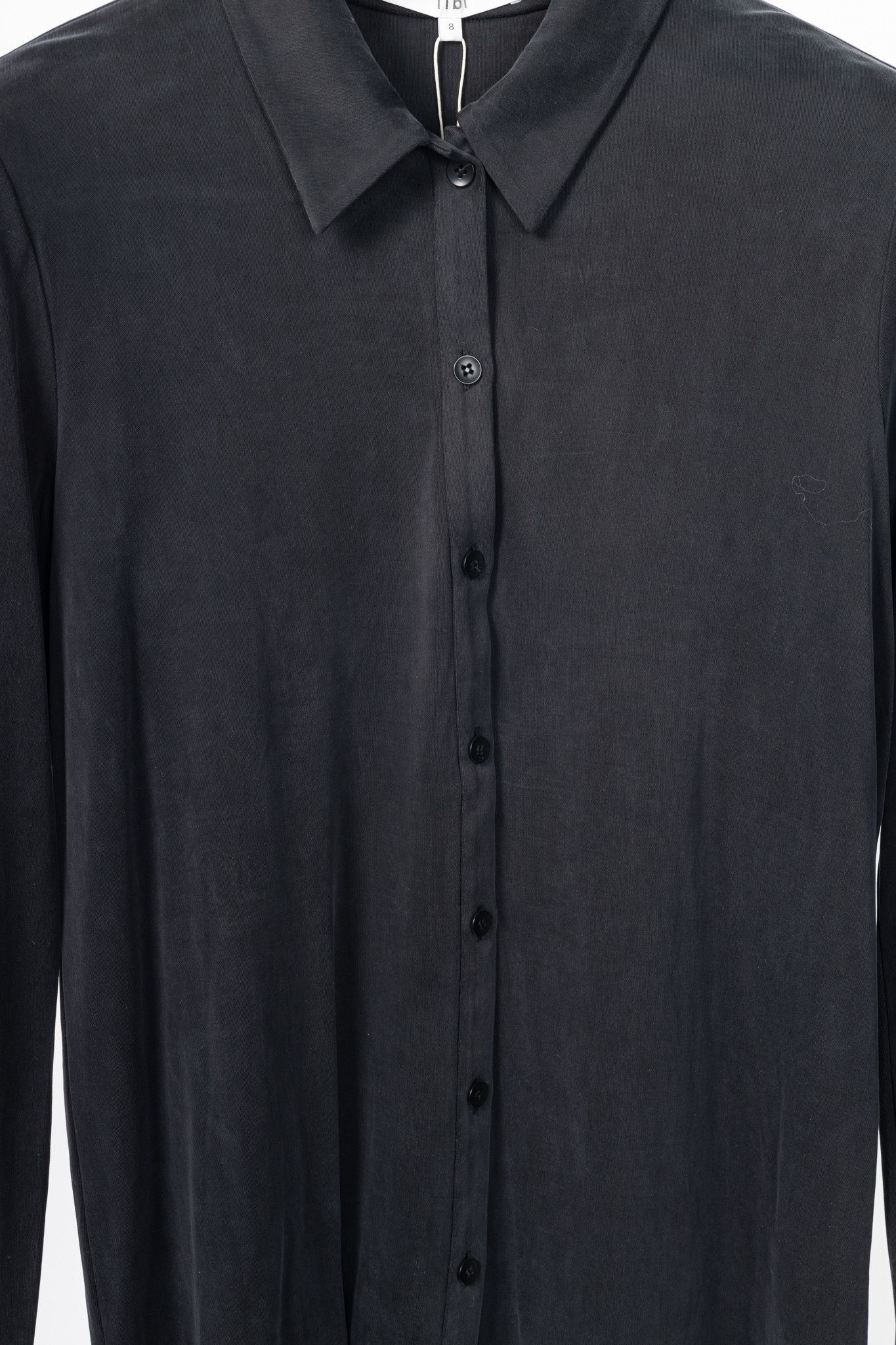 Tibi Tibi Black Deeba Cupro Slim Shirt Size M / US 6-8 / IT 42-44 - 7 Thumbnail