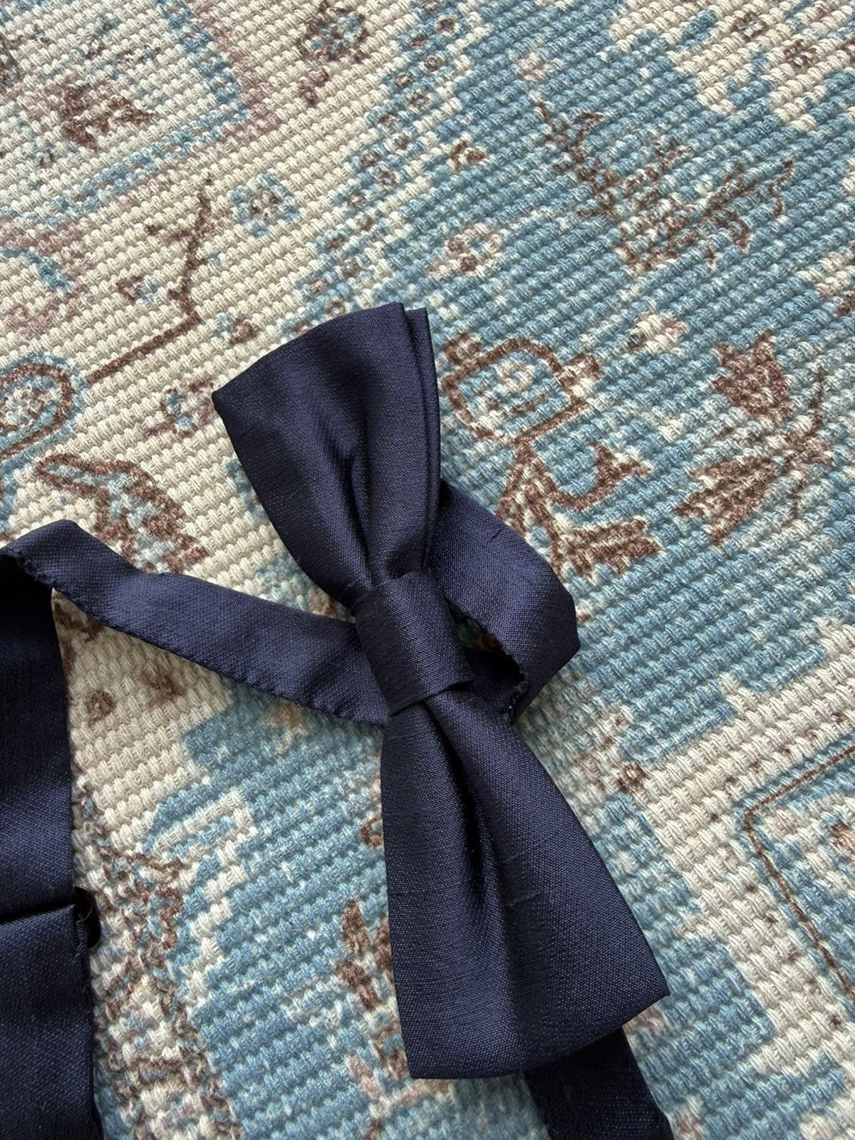 Dolce & Gabbana Dolce & Gabbana Silk Navy Men Bowtie Size ONE SIZE - 5 Thumbnail