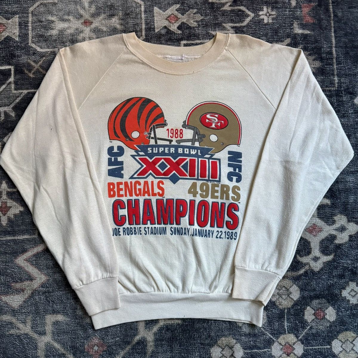 Vintage vintage 1989 49ers vs. Bengals Super Bowl crewneck Size US L / EU 52-54 / 3 - 1 Thumbnail