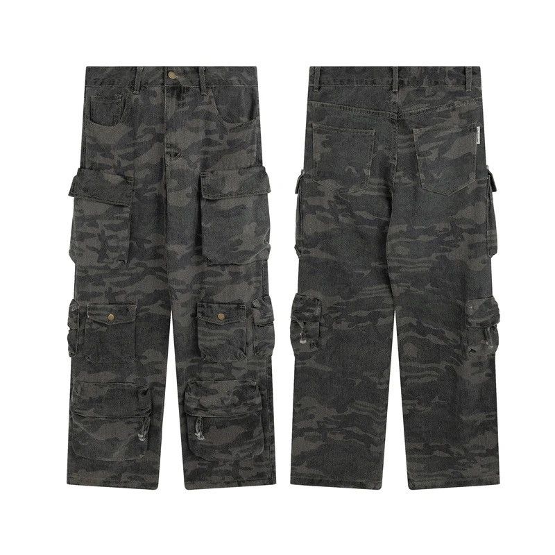 Vintage Baggy Pocket Artic Camo Punk Cargo Pants Size US 30 / EU 46 - 4 Thumbnail