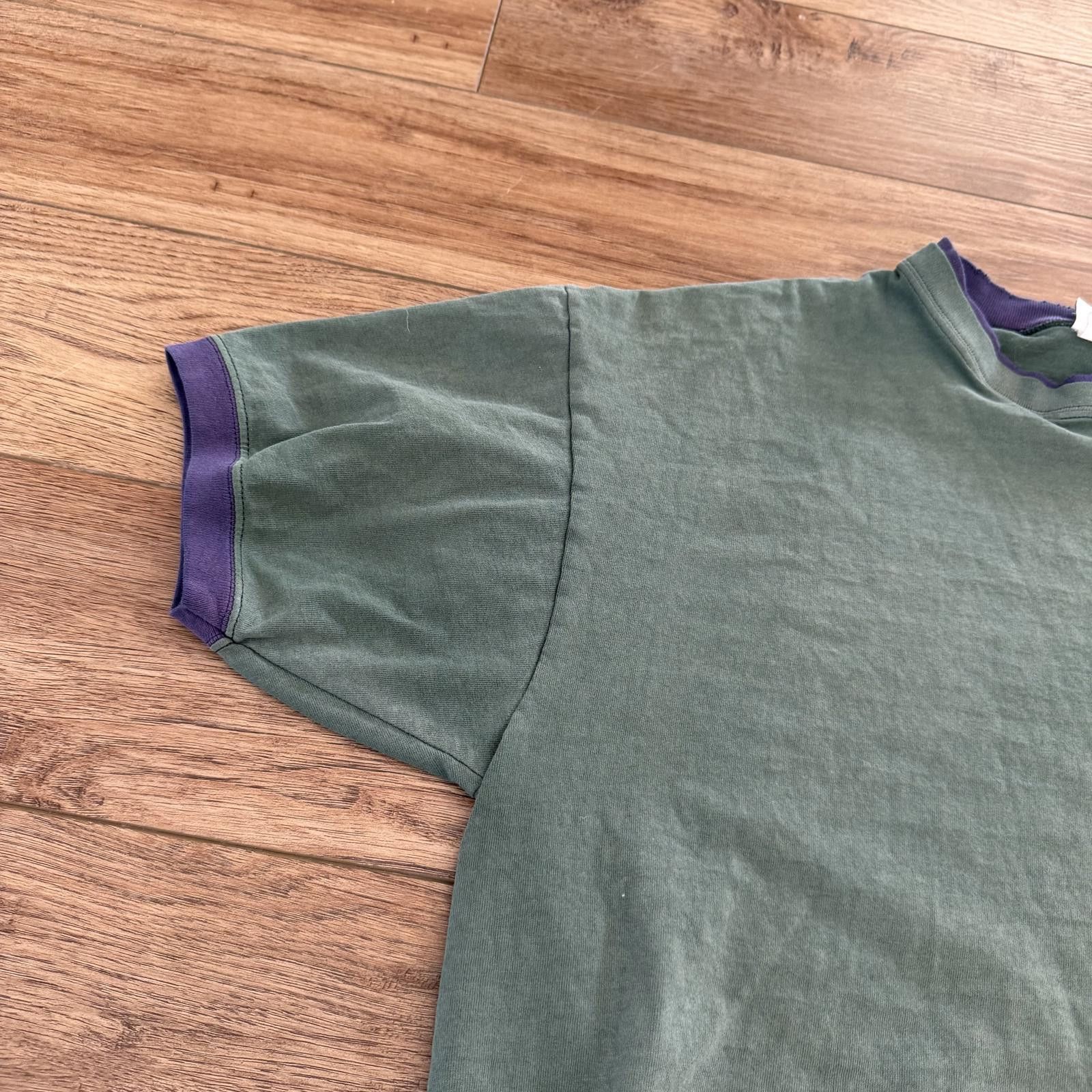 Basic Editions Vintage 90s Sun Faded Distressed Ringer Pocket Shirt Grunge Size US L / EU 52-54 / 3 - 4 Thumbnail