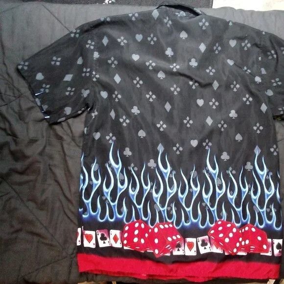 Vintage Vintage Y2K Gambling Dice Cards Flames Poker Casino Shirt Size US L / EU 52-54 / 3 - 5 Thumbnail
