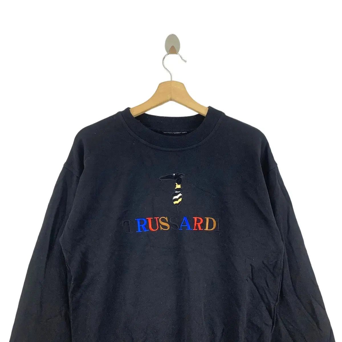 Trussardi Vintage 90’ TRUSSARDI Embroidered Logo Sweatshirt Size US L / EU 52-54 / 3 - 3 Thumbnail