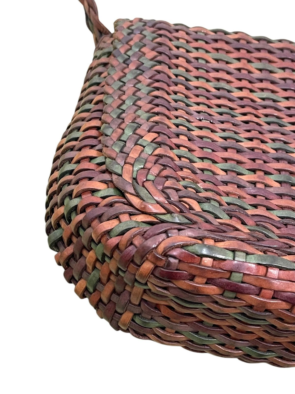 Genuine Leather Full Leather Woven Vtg Greta Italy Cross Body Bag 1🟩4 Size ONE SIZE - 6 Thumbnail