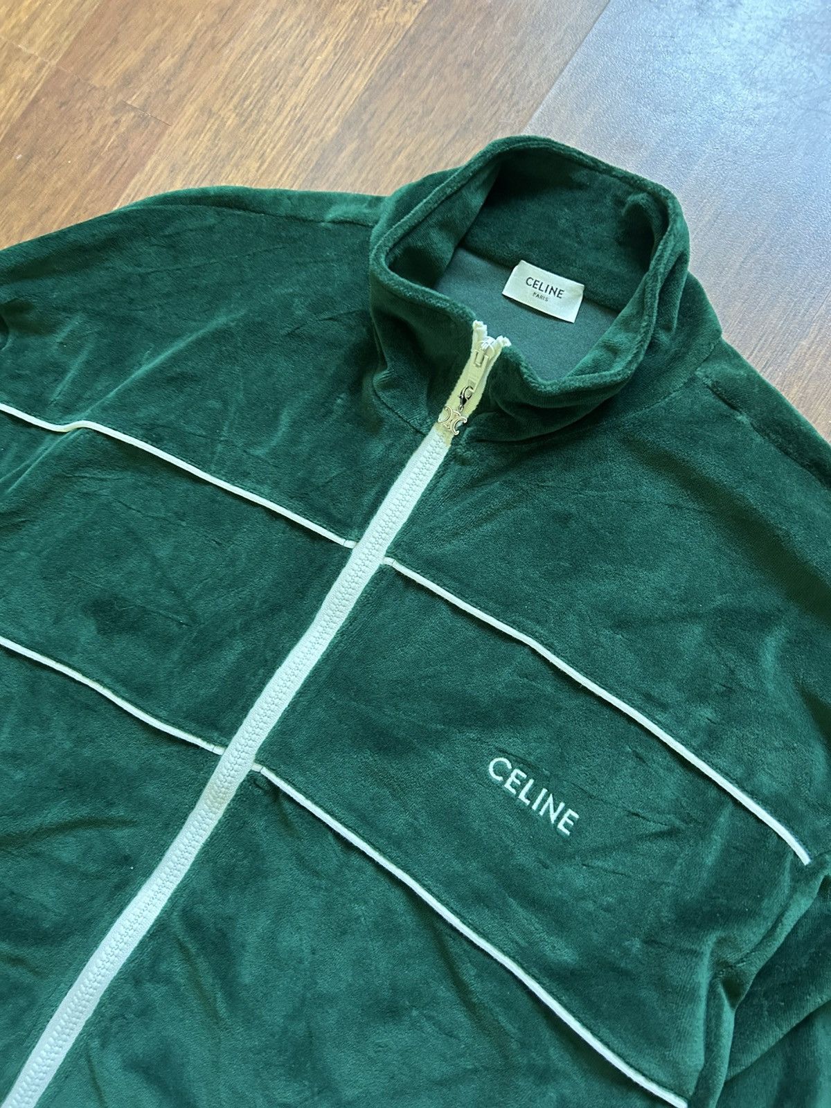 Celine Celine Paris Velour Sweat Zip Hoodie Luxury Style Men’s Sz M Size US M / EU 48-50 / 2 - 5 Thumbnail
