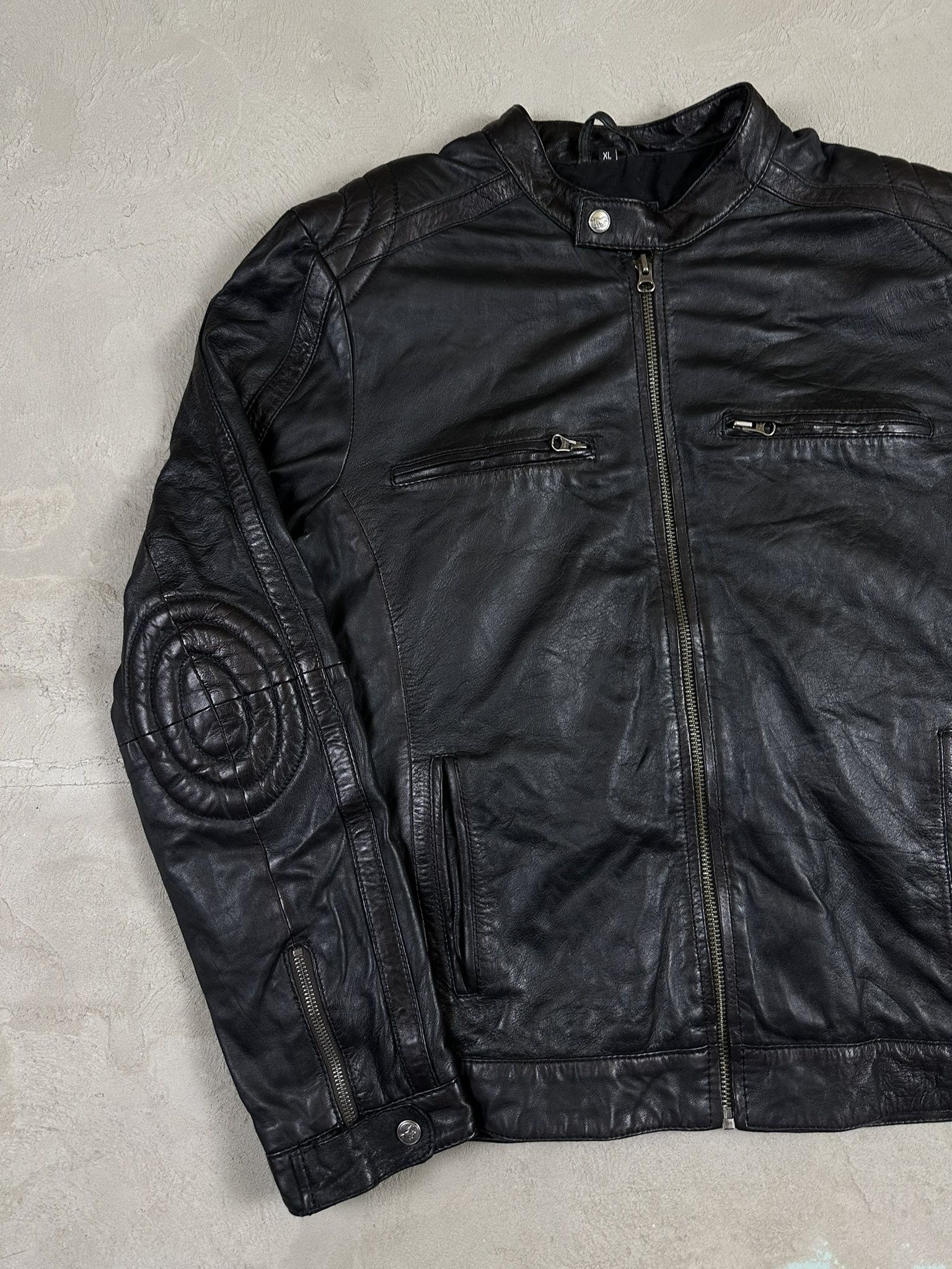 Mustang 90s Vintage Mustang Leather Racing Biker Boxy Jacket Size US XL / EU 56 / 4 - 2 Thumbnail