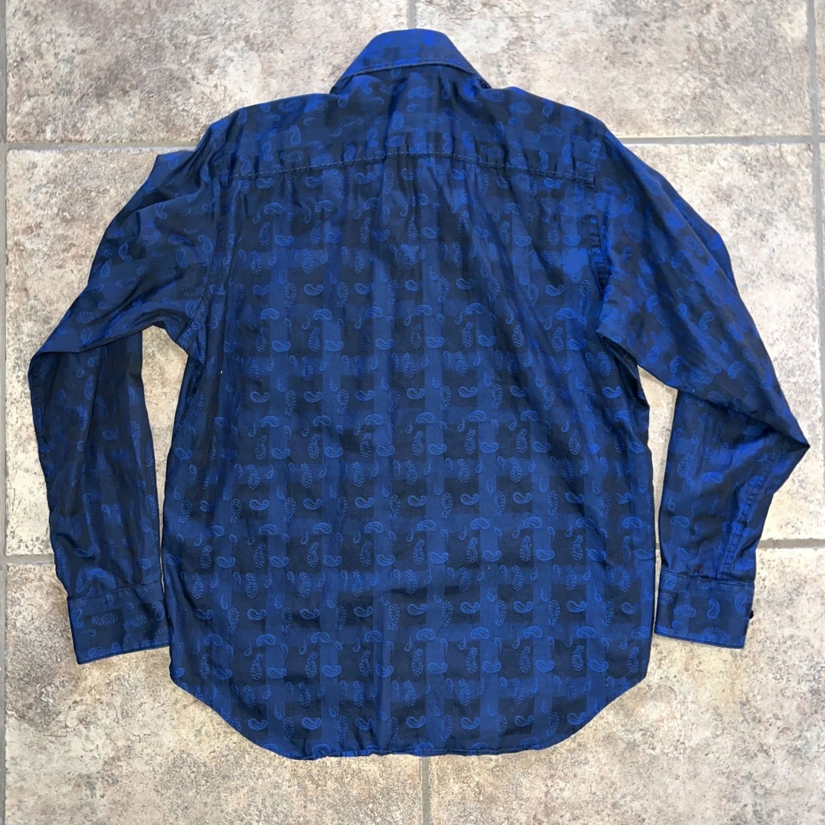 BUGATCHI Bugatchi Uomo Blue Paisley Shirt Mens Size M Long Sleeve Button-Up Shirt M Mens Blue Paisley Bugatchi Uomo Shirt Size US M / EU 48-50 / 2 - 4 Thumbnail