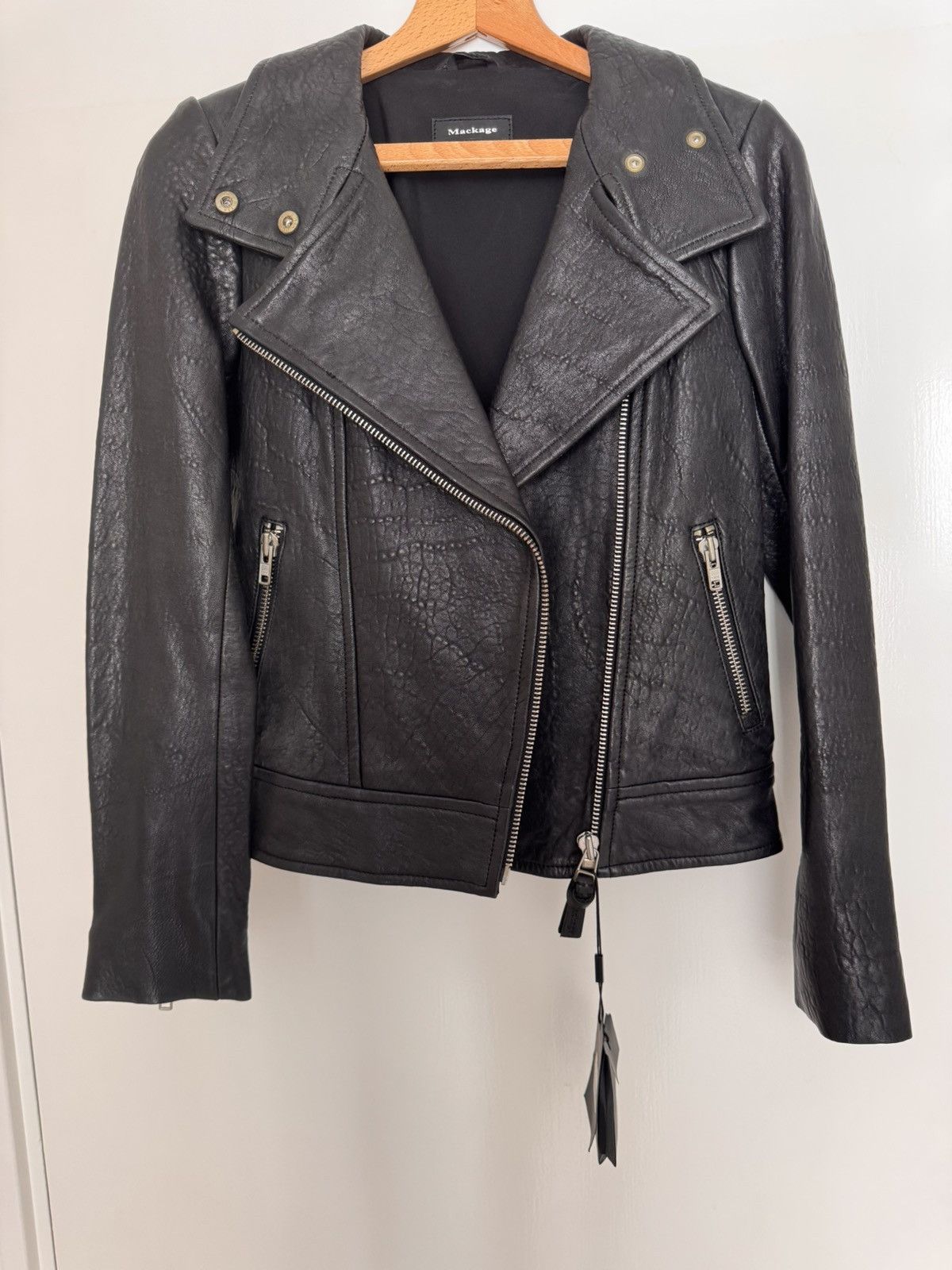 Mackage Mackage Black Leather Biker Jacket Small Brand New with Tags Size S / US 4 / IT 40 - 1 Thumbnail