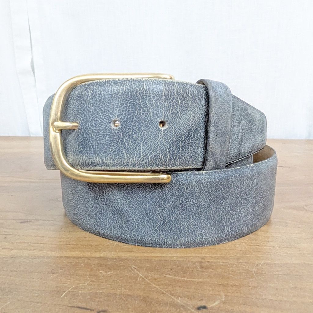 Towncraft True Vintage Grey Pebbled Leather Belt Size 36 Size 36 - 1 Thumbnail