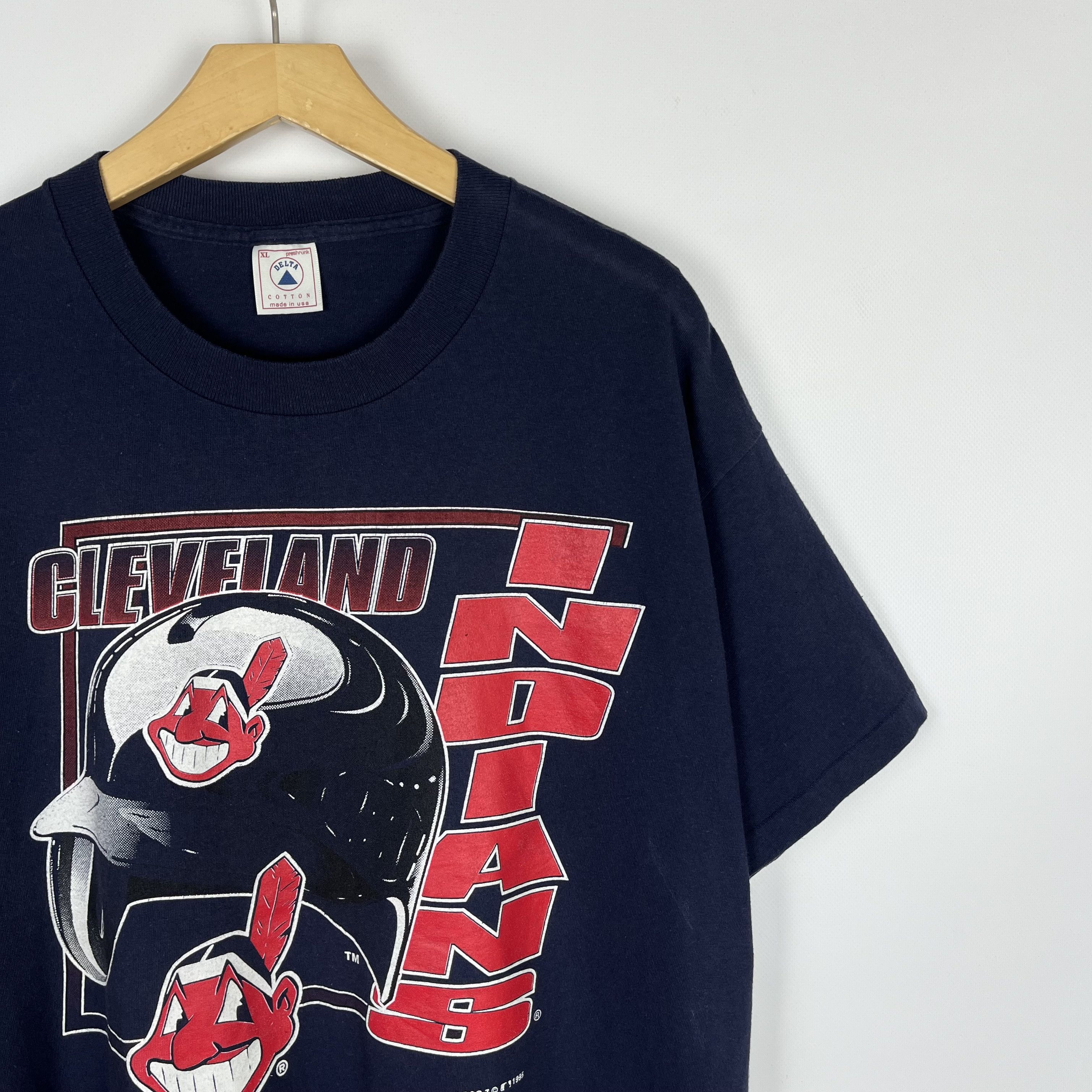 MLB Vintage MLB Cleveland Indians Rare Big Logo T Shirt 1995 Size US XL / EU 56 / 4 - 2 Thumbnail