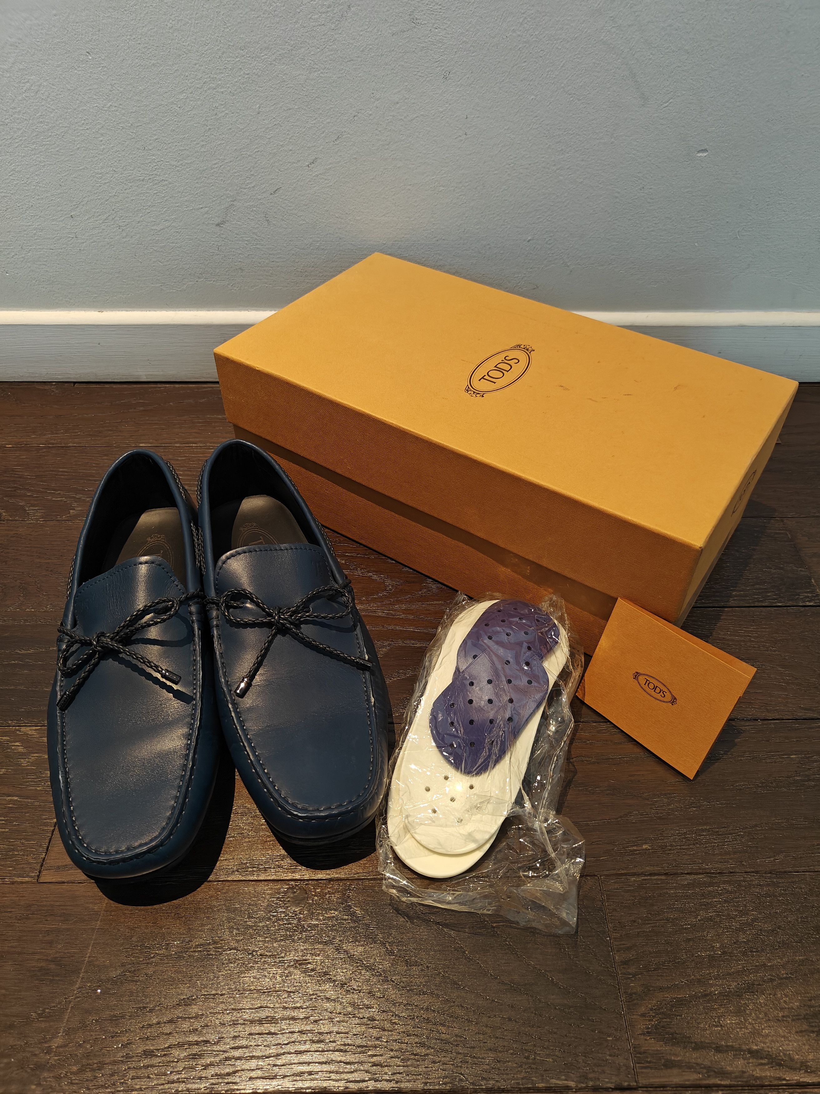 Tod's Tod's Navy Leather Bow Slip On Loafers Gommino Size US 9.5 / EU 42-43 - 5 Thumbnail