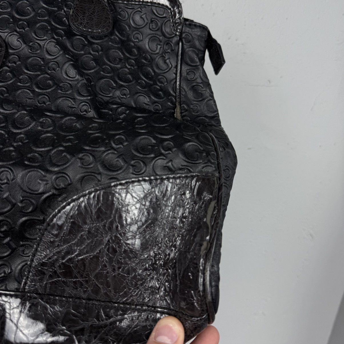 Guess Vintage Leather Avant Garde Distressed Bag Size ONE SIZE - 4 Thumbnail