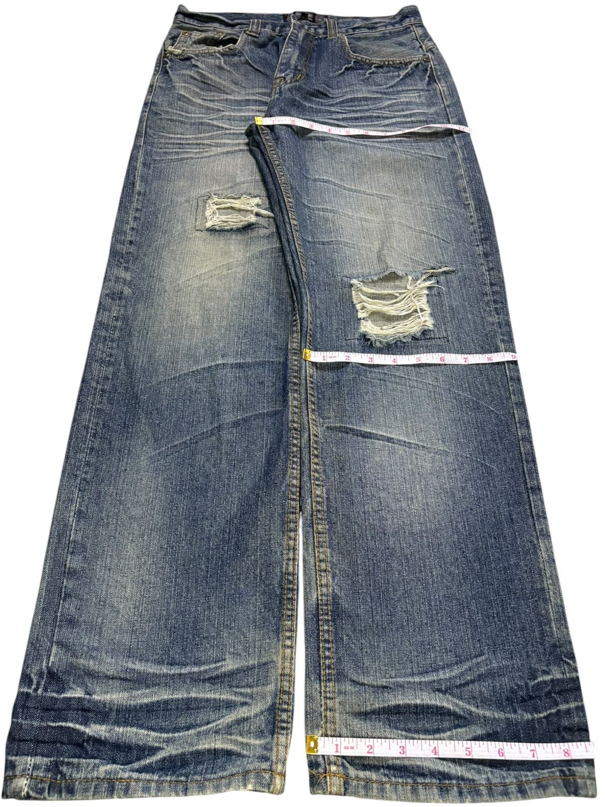 Japanese Brand Vintage Japanese Brand Mud Wash Distressed Loose Baggy Jeans Size US 30 / EU 46 - 15 Thumbnail