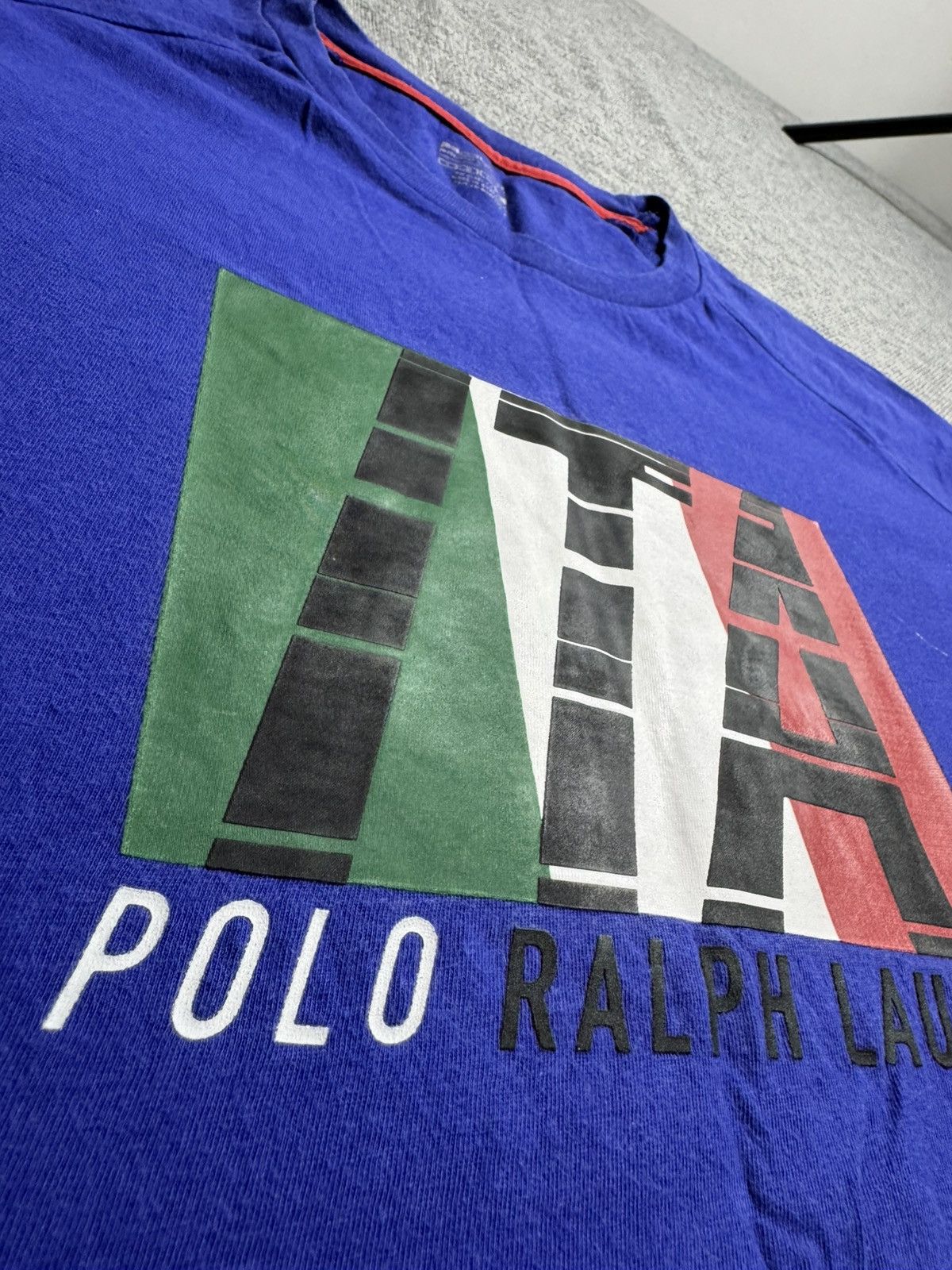 Polo Ralph Lauren Vintage Polo Ralph Lauren Big Logo Italy navy T-Shirt Size US XL / EU 56 / 4 - 2 Thumbnail