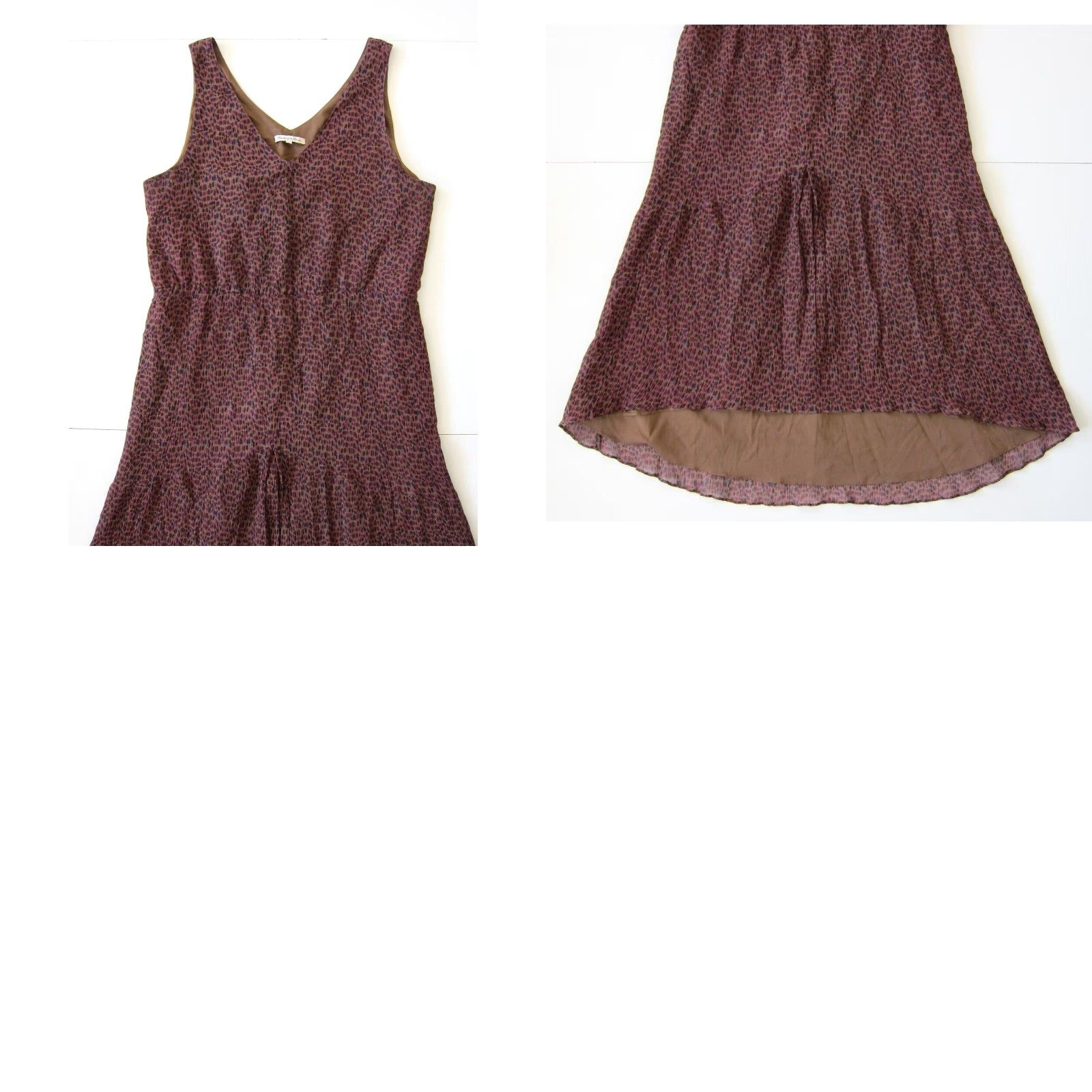 Vintage VINTAGE Broadway & Broome Madewell Brown Purple Silk Empire Tank Sun Sheath Dress 10 Size L / US 10 / IT 46 - 8 Thumbnail