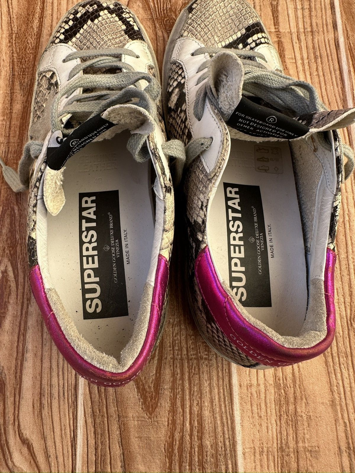 Golden Goose Golden Goose Snake Print Leather Lowtop Sneaks. Size US 7 / EU 40 - 22 Thumbnail