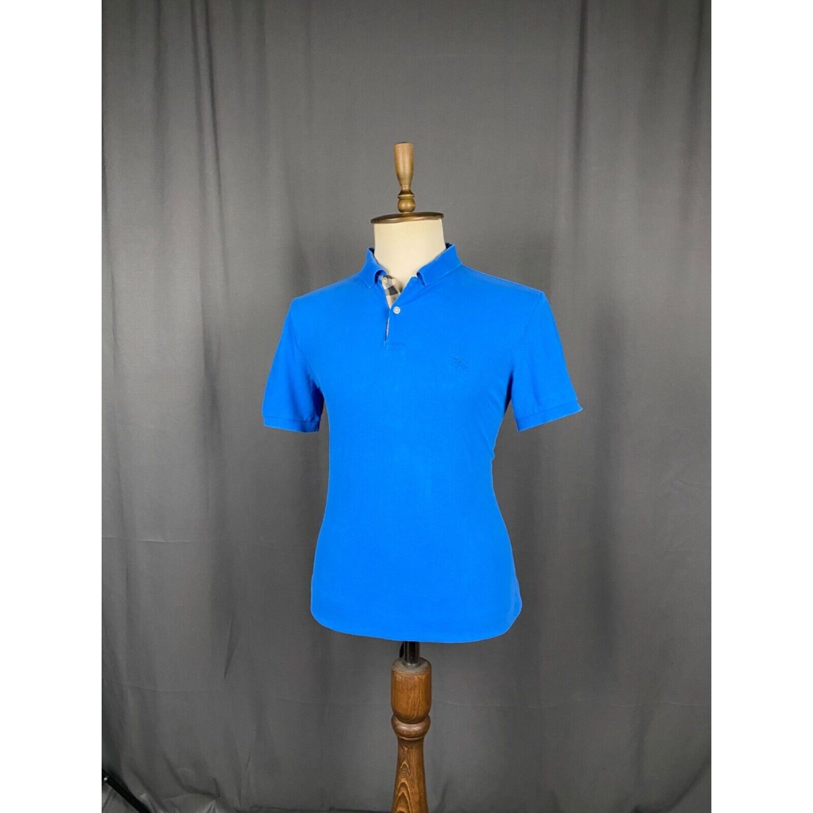 Burberry Burberry Nova Check Collar Small Logo Men's Blue Polo T-Shir Size US L / EU 52-54 / 3 - 2 Thumbnail