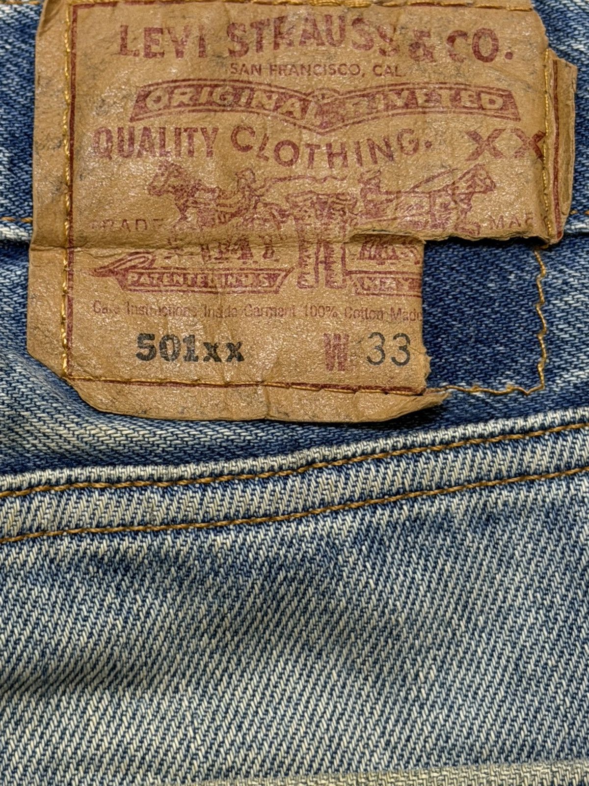 Levi's Vintage 90s Usa Levis 501xx Blue Faded Wash Distressed Jeans Size US 32 / EU 48 - 8 Thumbnail