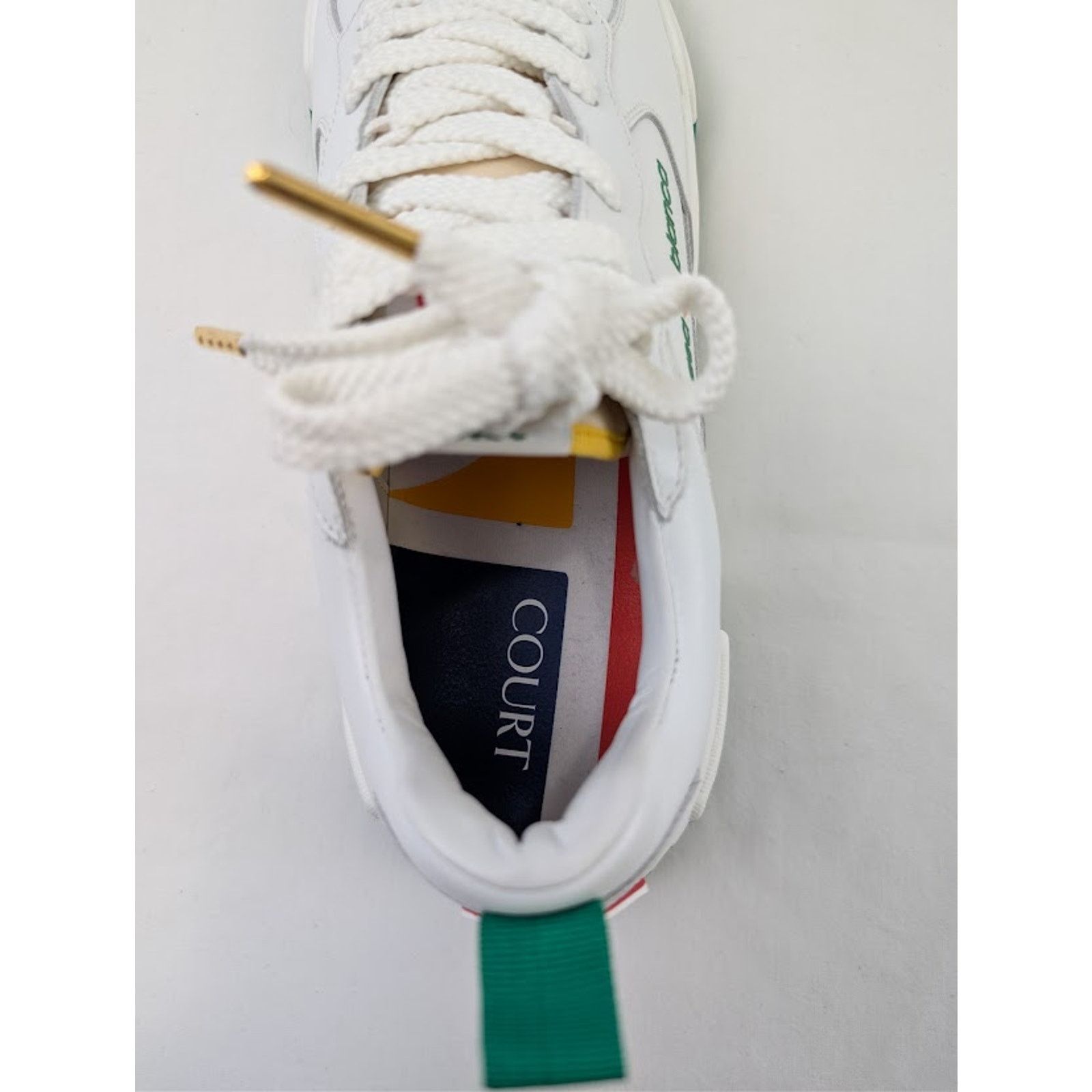 Casablanca o1rshd1 Leather Court Sneaker in White/Green Size US 14 / EU 47 - 15 Thumbnail
