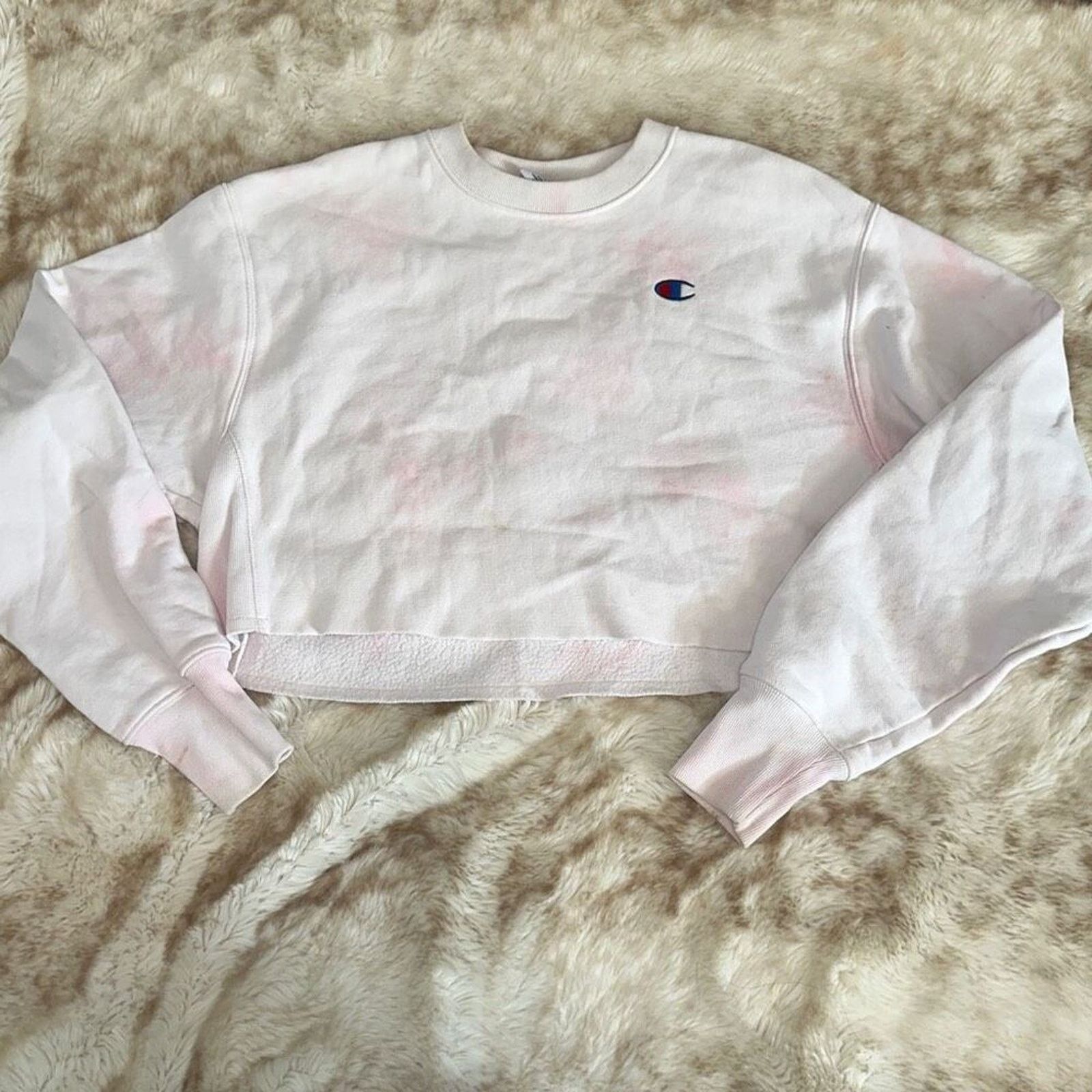 Champion Champion Tie-DyeBoxy Fit Cropped Sweatshirt | Sz M Size M / US 6-8 / IT 42-44 - 2 Thumbnail