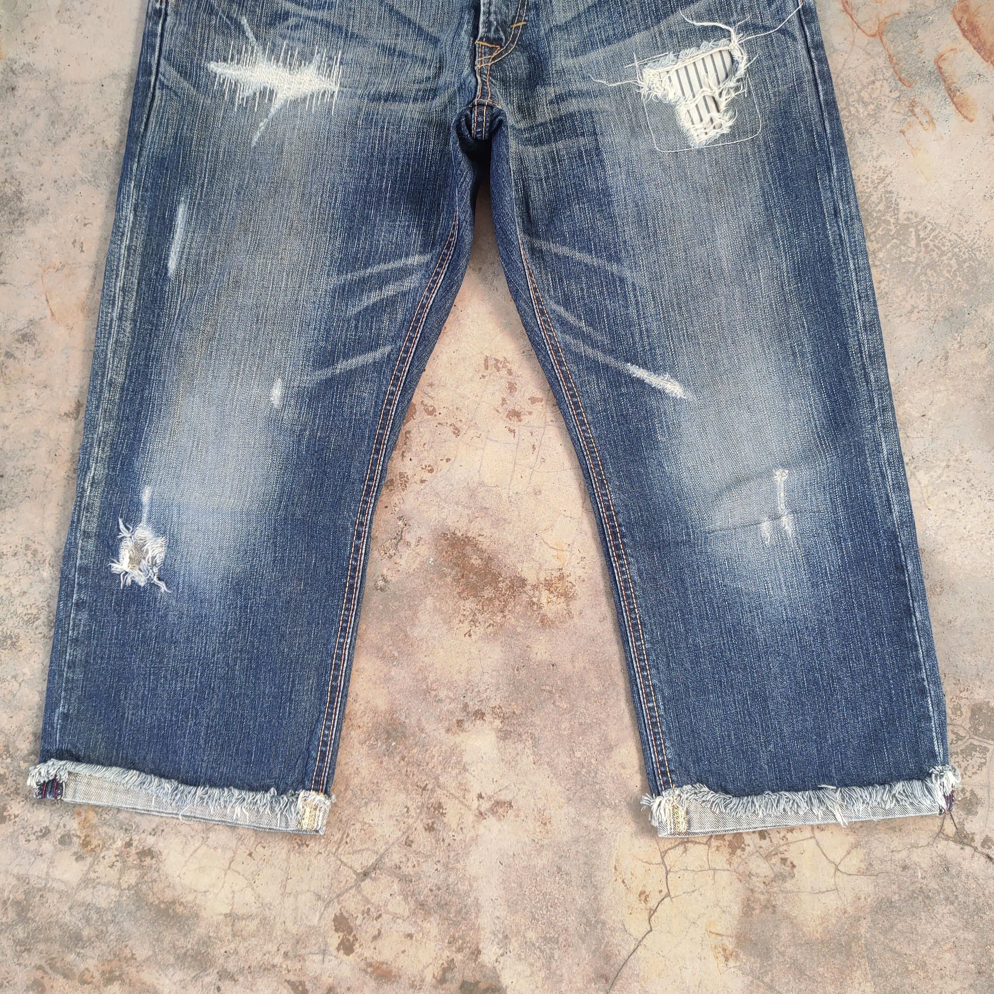 Edwin W32 VINTAGE EDWIN FADED DISTRESSED RIPPED JEANS PANTS Size US 32 / EU 48 - 4 Thumbnail