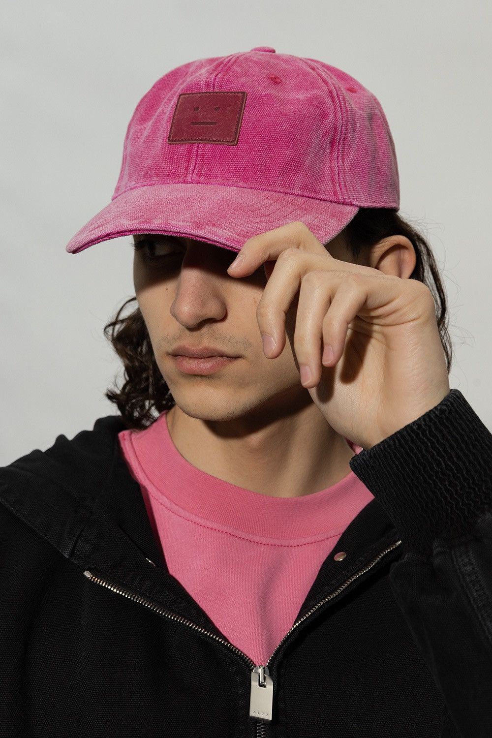 Acne Studios 🔥Acne Studios Pink Faded Canvas Heavy Leather Patch Cap Size ONE SIZE - 1 Thumbnail