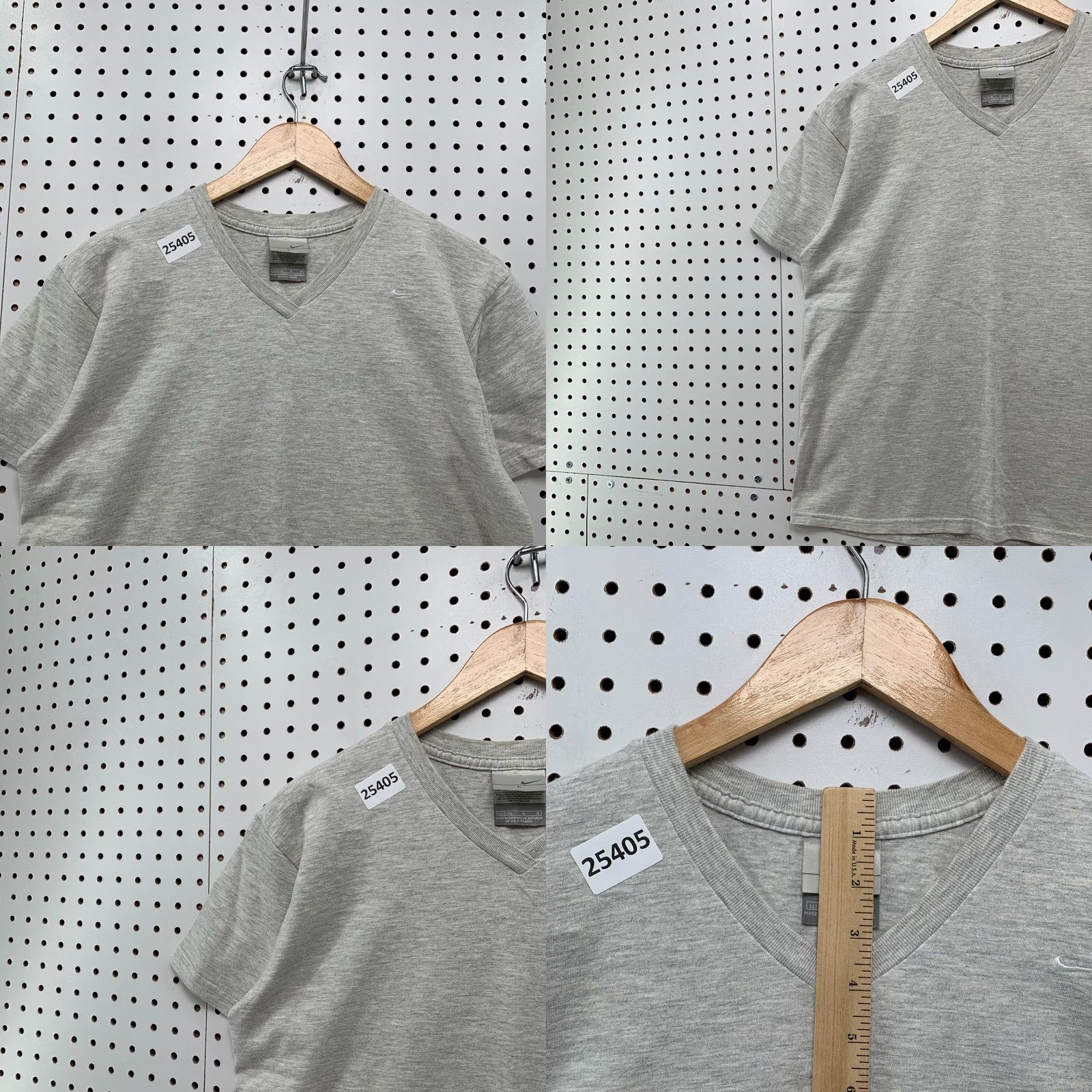 Nike VINTAGE Nike Shirt Gray White Embroidered Swoosh V Neck Womens L Size L / US 10 / IT 46 - 8 Thumbnail