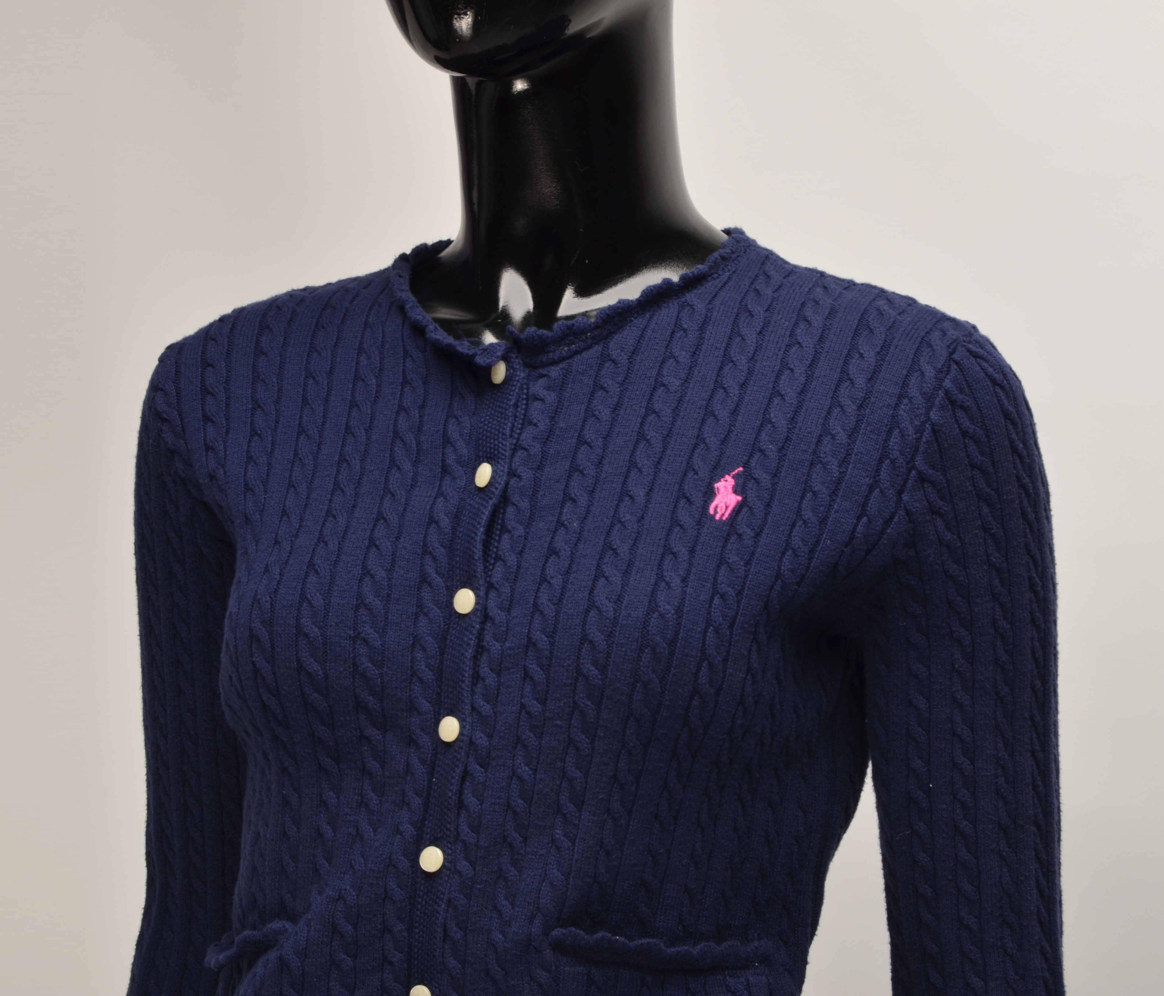 Ralph Lauren Polo Ralph Lauren Coquette Babydoll Cable Knit Cardigan Size XS / US 0-2 / IT 36-38 - 2 Thumbnail