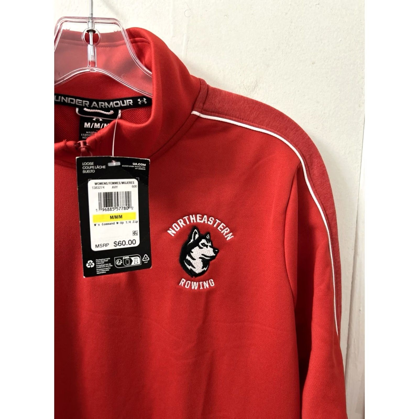 Under Armour Under Armour Command 1/4 Zip Womens Jacket Regular Medium Red Northeastern Rowing NWT Pullover Sports Track Size M / US 6-8 / IT 42-44 - 4 Thumbnail
