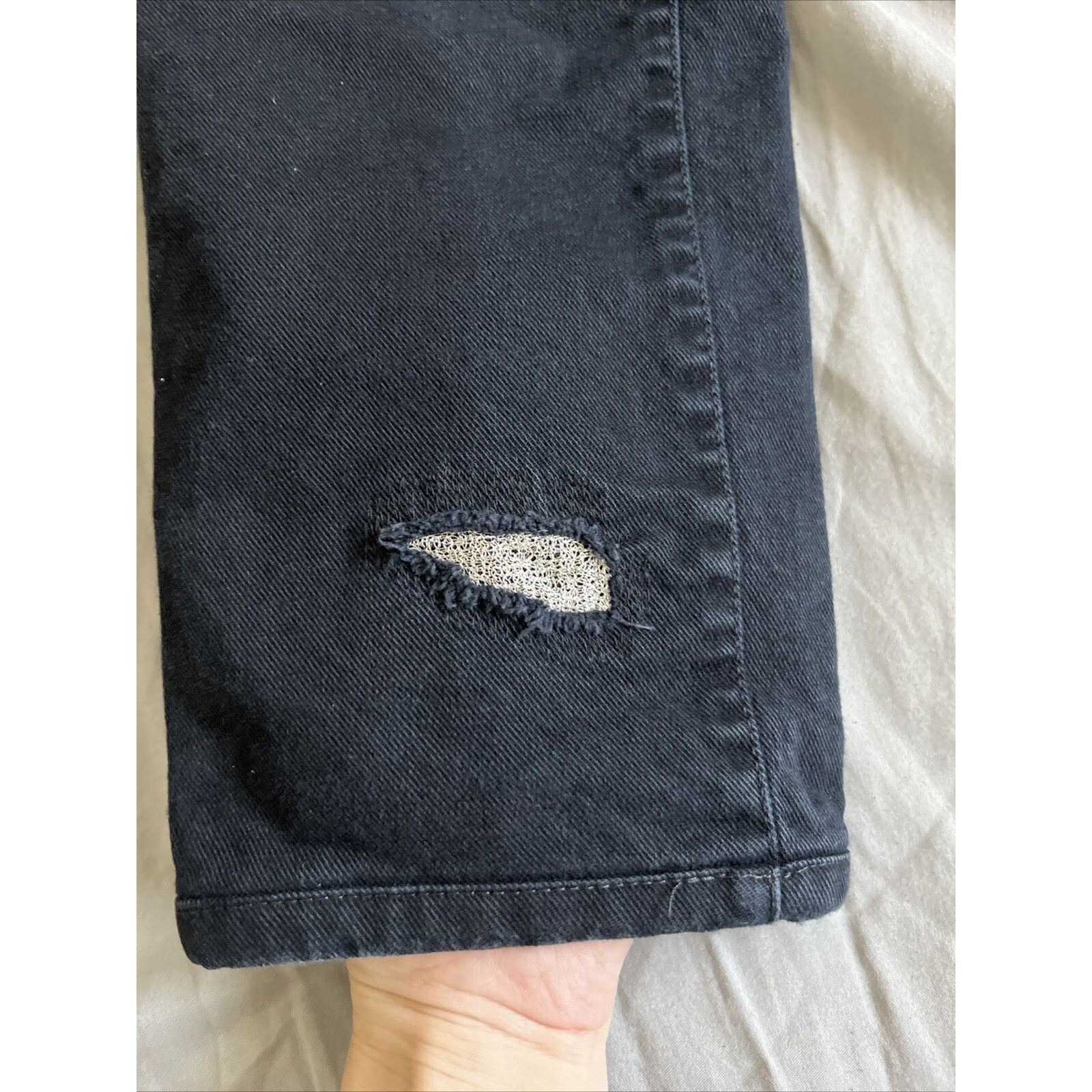 Dior Dior Black & Silver Distressed Jeans Size 31 Size US 31 - 2 Thumbnail