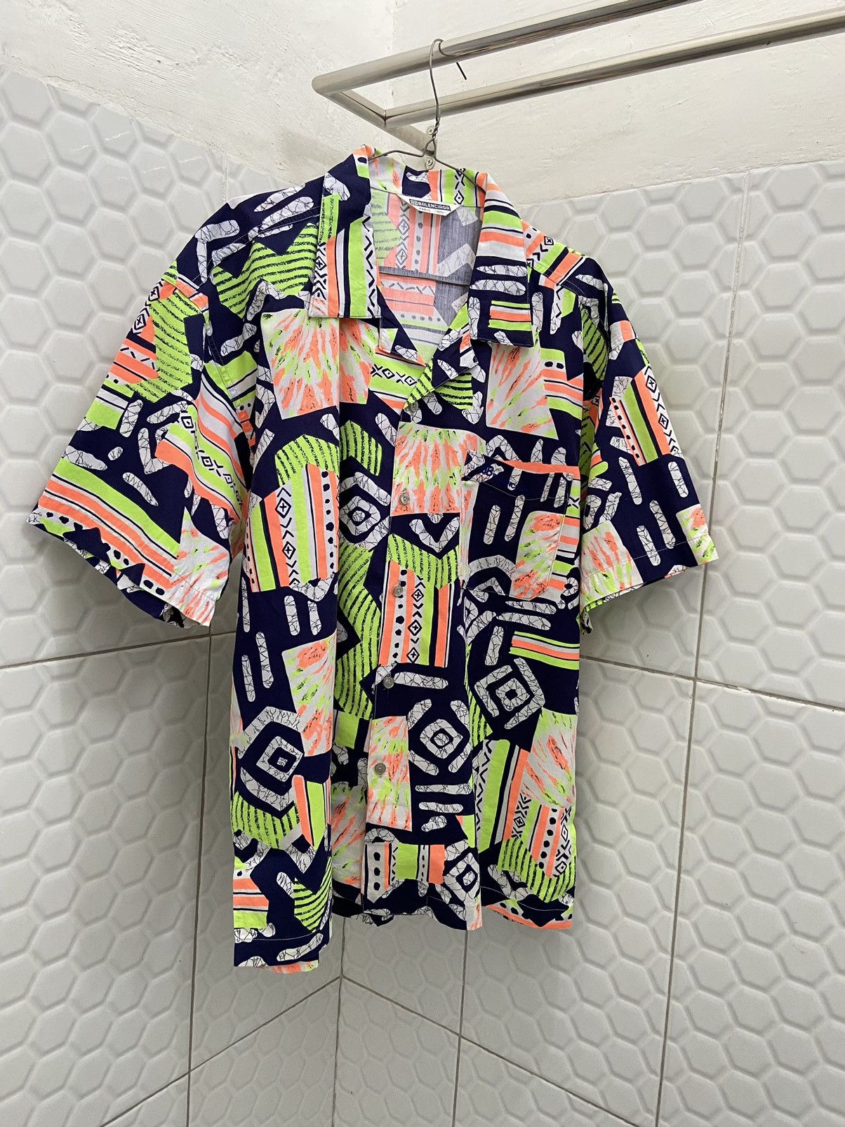 Balenciaga Vintage Balenciaga Printed Open Collar Shirt Size US L / EU 52-54 / 3 - 3 Thumbnail