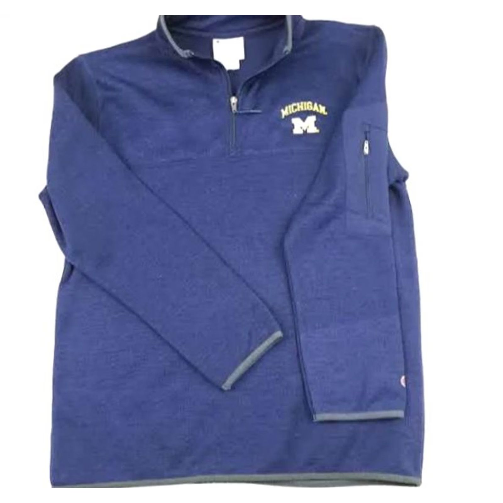 Champion VINTAGE Michigan Wolverines 1/4 Zip Fleece Pullover Champion Men L Blue 28in long zip pocket Size US L / EU 52-54 / 3 - 3 Thumbnail