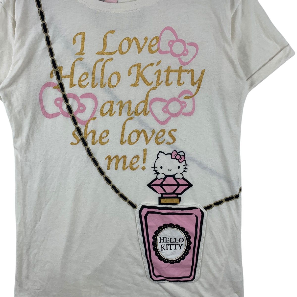 Vintage HELLO KITTY JAPAN 2016 Collection I Love Spell Out Tee Shirt Size S / US 4 / IT 40 - 4 Thumbnail