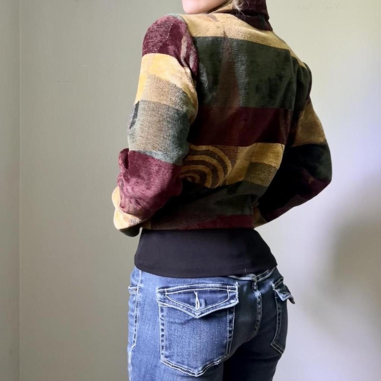 Other Vintage Expose retro abstract cropped blazer Size S / US 4 / IT 40 - 5 Thumbnail
