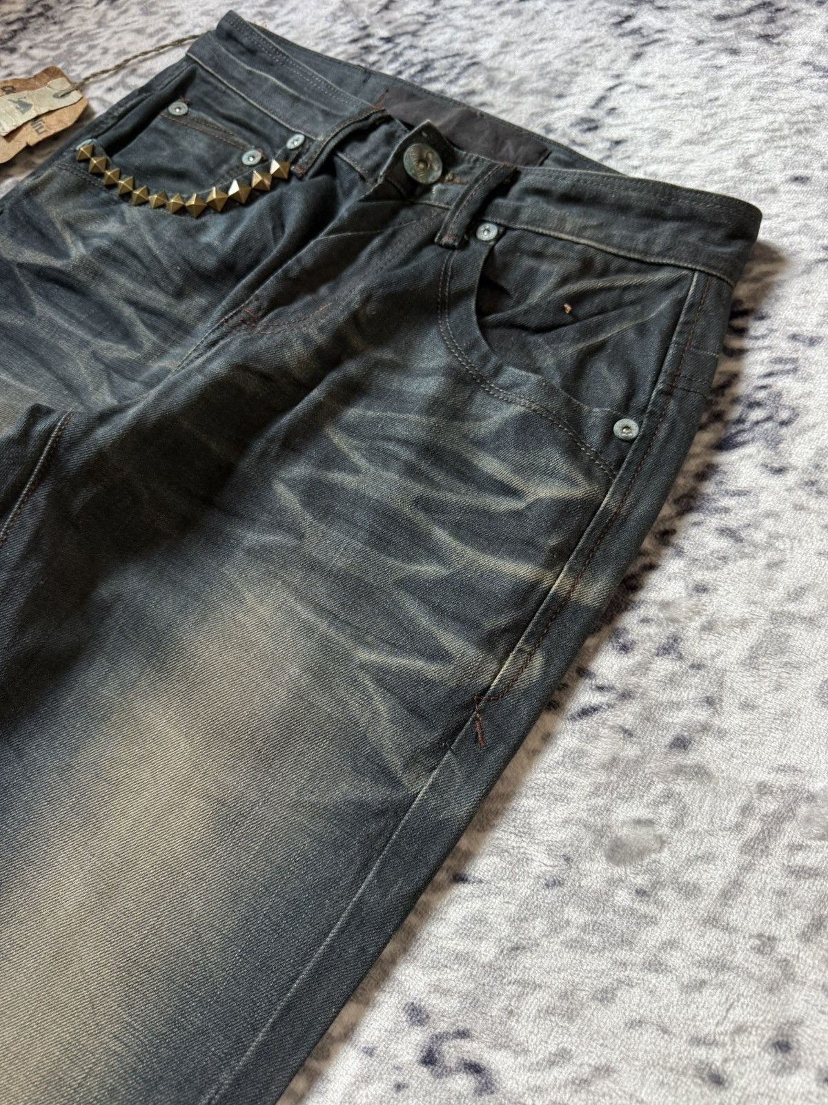 GOSTAR DE FUGA Fuga Style D.L.N Japan Mud Black Wash Studded Jeans Size US 28 / EU 44 - 11 Thumbnail
