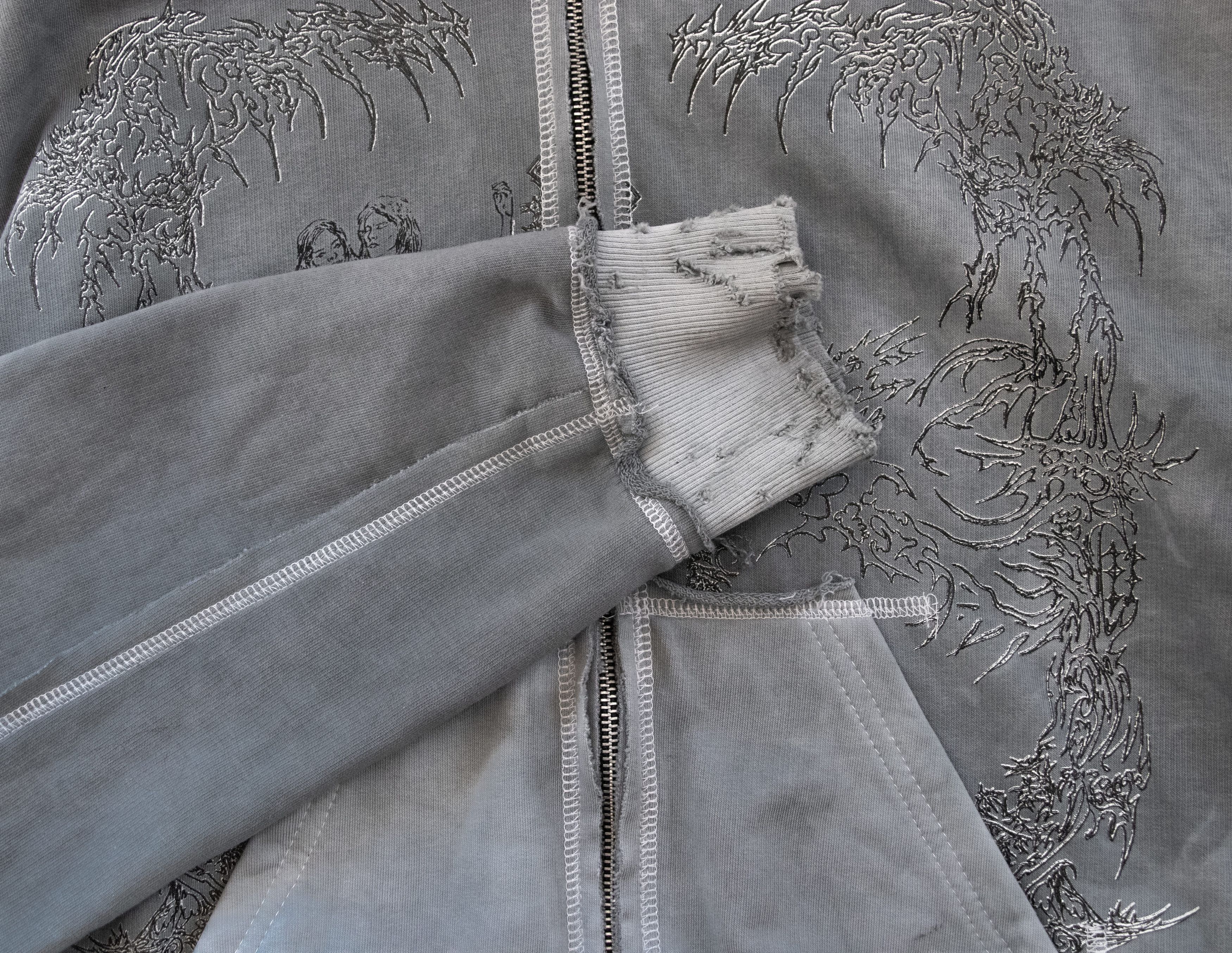 Japanese Brand oedema "nymph" asphalt hoodie Size US XL / EU 56 / 4 - 7 Thumbnail