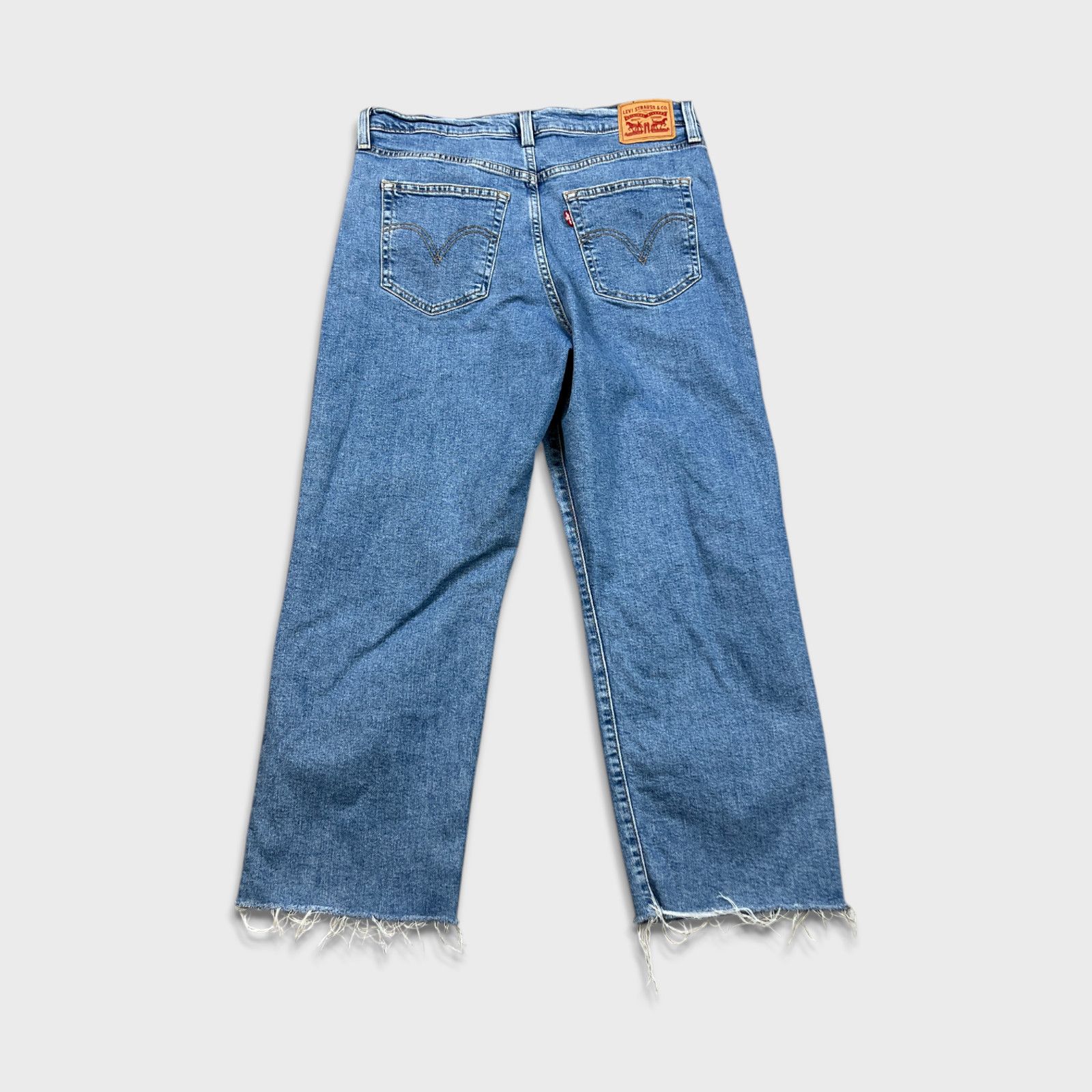 Levi's × Vintage Levi's Ribcage Straight Ankle Jeans High Rise Distress Denim Size 32" / US 10 / IT 46 - 5 Thumbnail