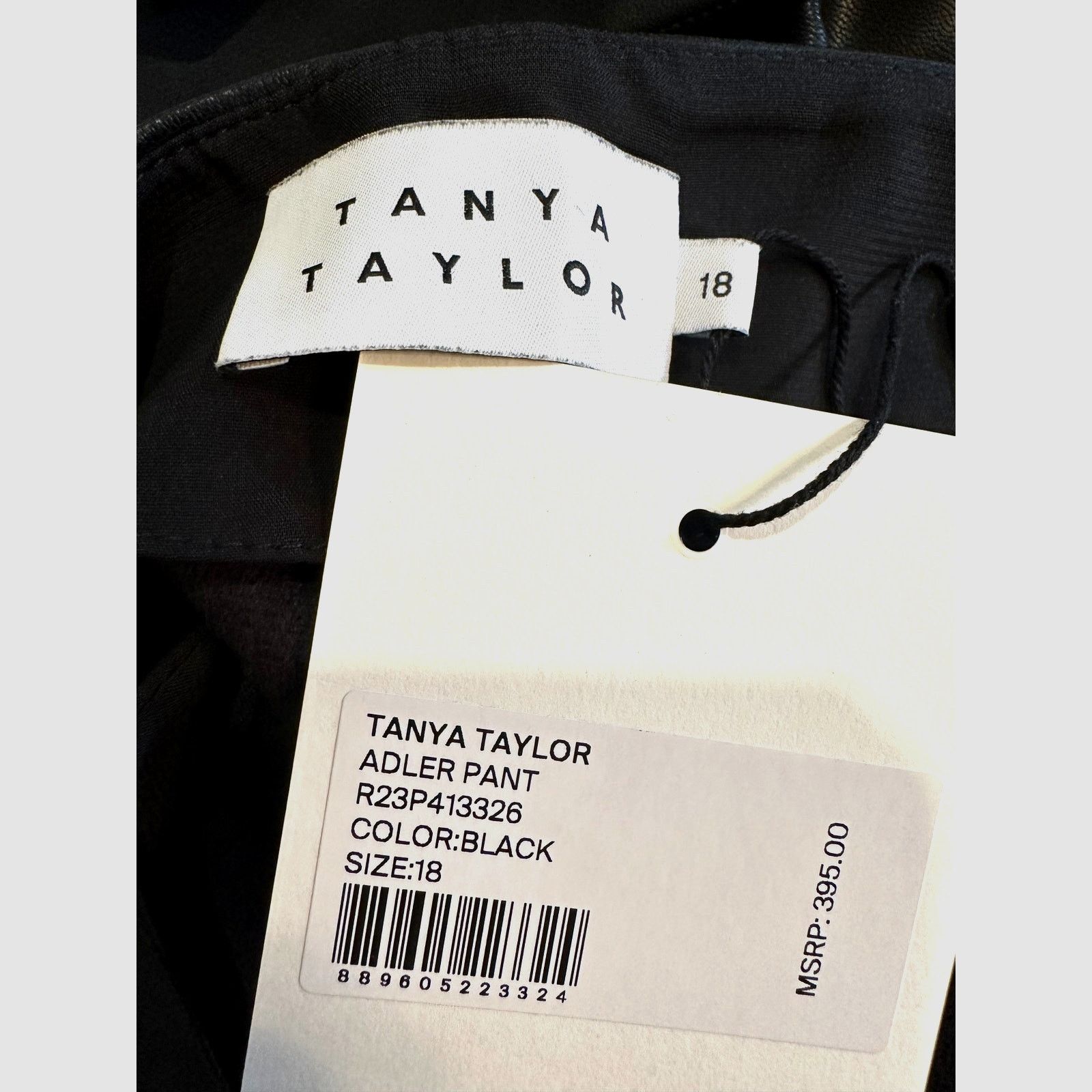 Tanya Taylor Tanya Taylor Adler Faux Leather Pants Bottom Slits Black 18 Size 40" / US 18 - 16 Thumbnail