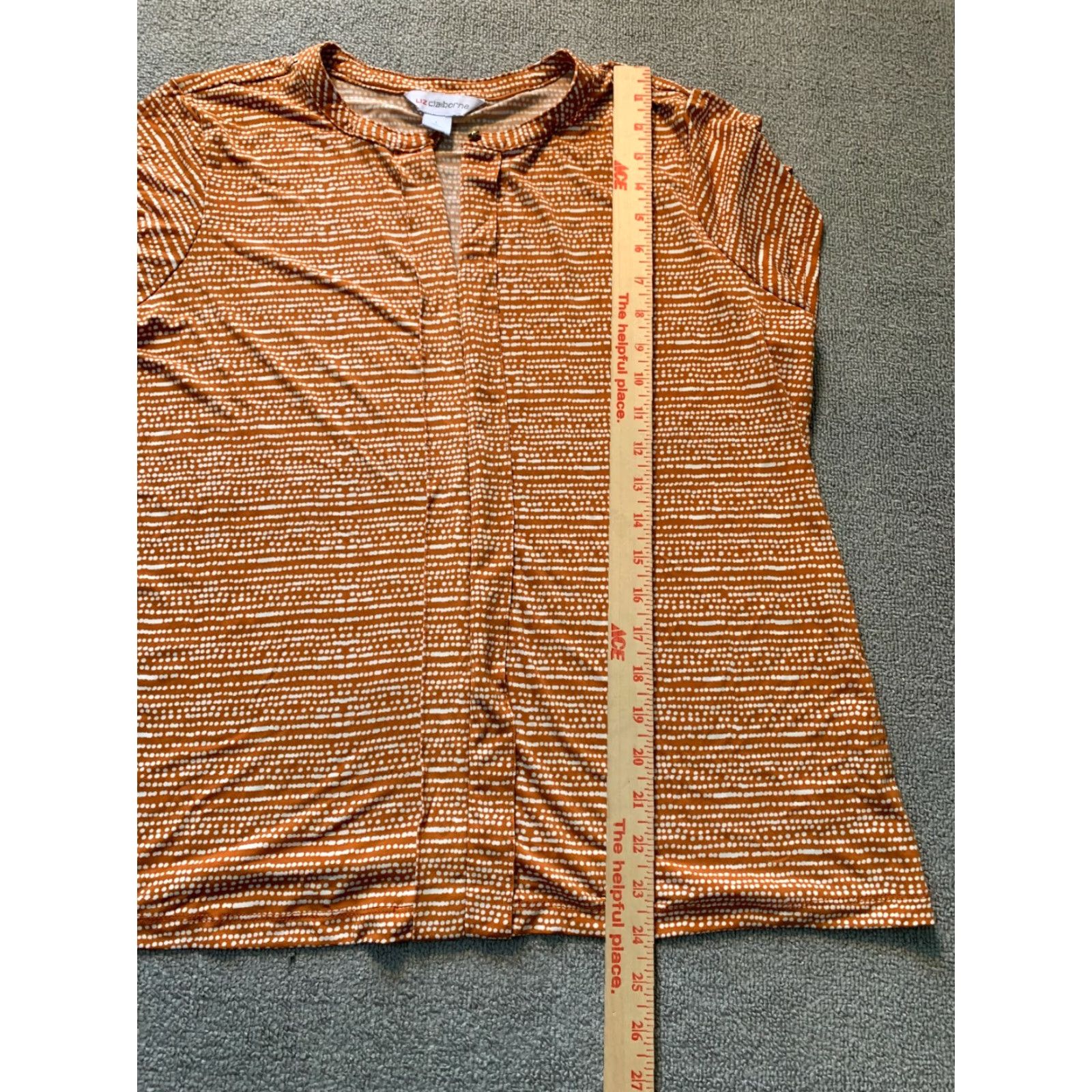 Liz Claiborne Liz Claiborne shirt Womens Large L Short Sleeve Multicolor Blouse Size L / US 10 / IT 46 - 3 Thumbnail