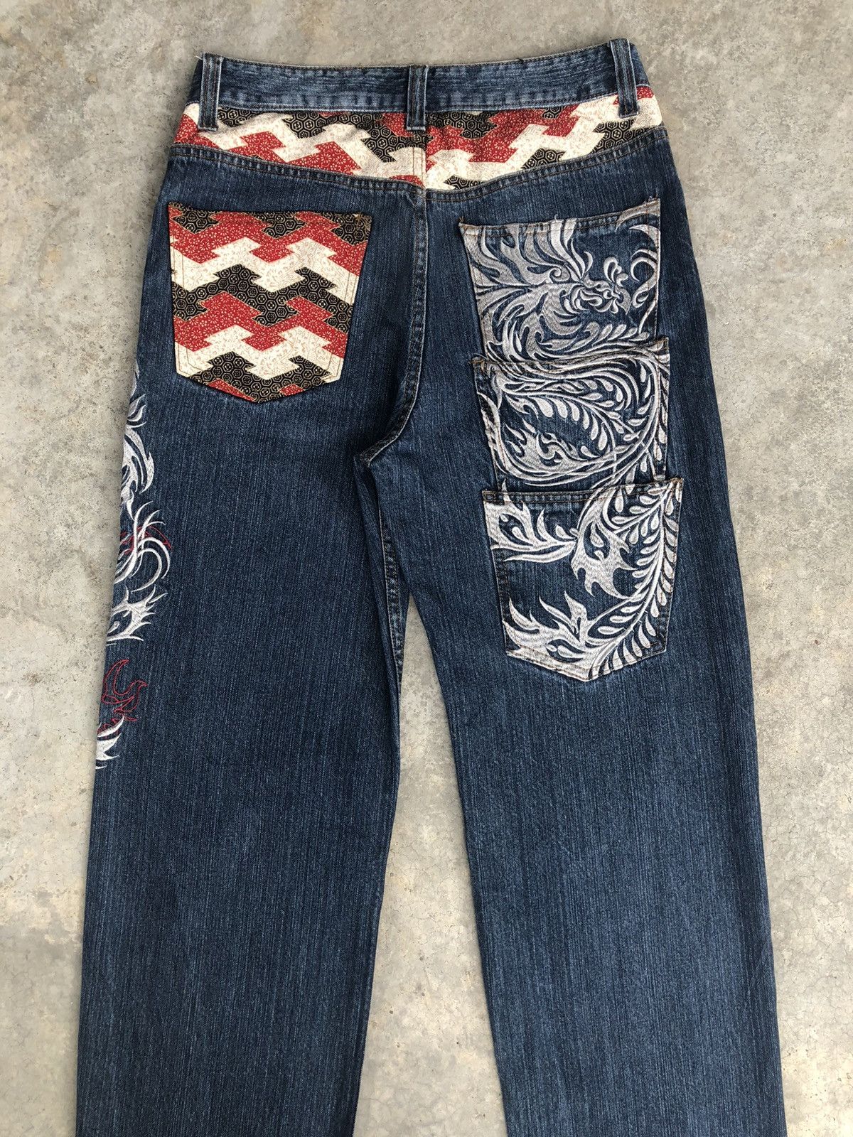 Japanese Brand Japanese Phoenix Embroidered Jeans Multipocket Distressed Size US 30 / EU 46 - 8 Thumbnail