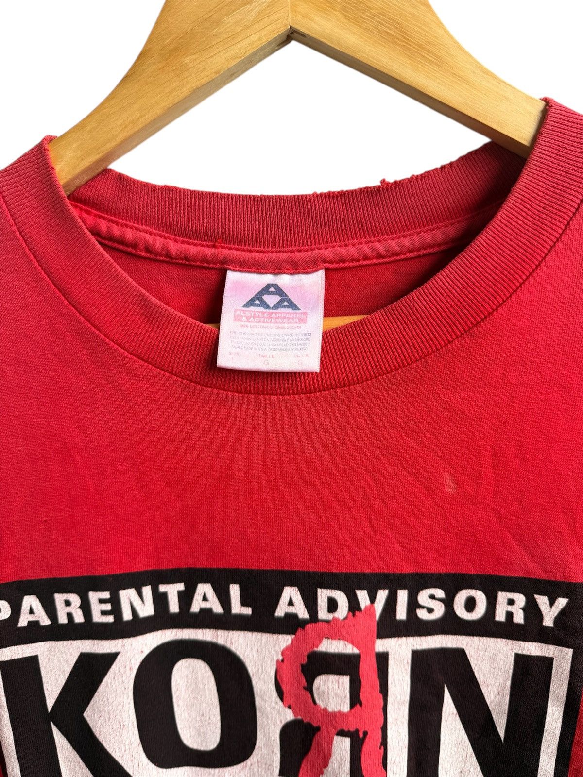 Band Tees × Vintage Vintage Distressed Korn Parental Advisory band tee Size US L / EU 52-54 / 3 - 4 Thumbnail