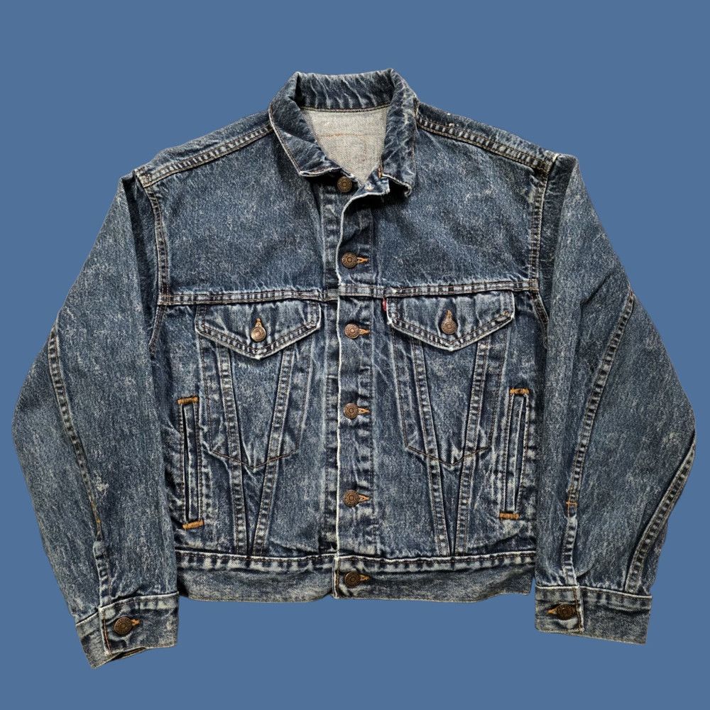 Levi's VINTAGE Levi's Trucker Jacket 57514-1109 Denim Short Sleeve Women's Large Blue 80s 90s USA Jeans Logo Button Collared Pocket Regular Size L / US 10 / IT 46 - 1 Thumbnail