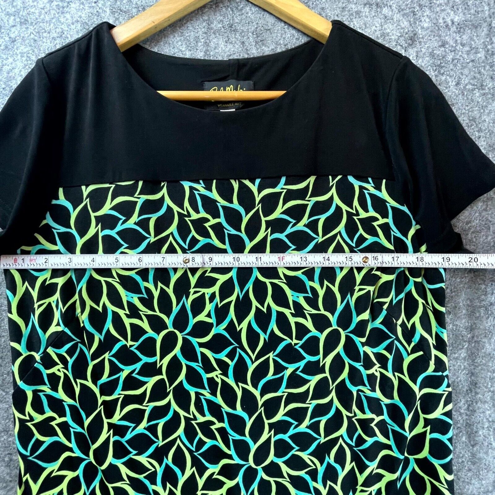 Bob Mackie Bob Mackie Dress M Black Green Patterned Stretch Artsy Size M / US 6-8 / IT 42-44 - 5 Thumbnail