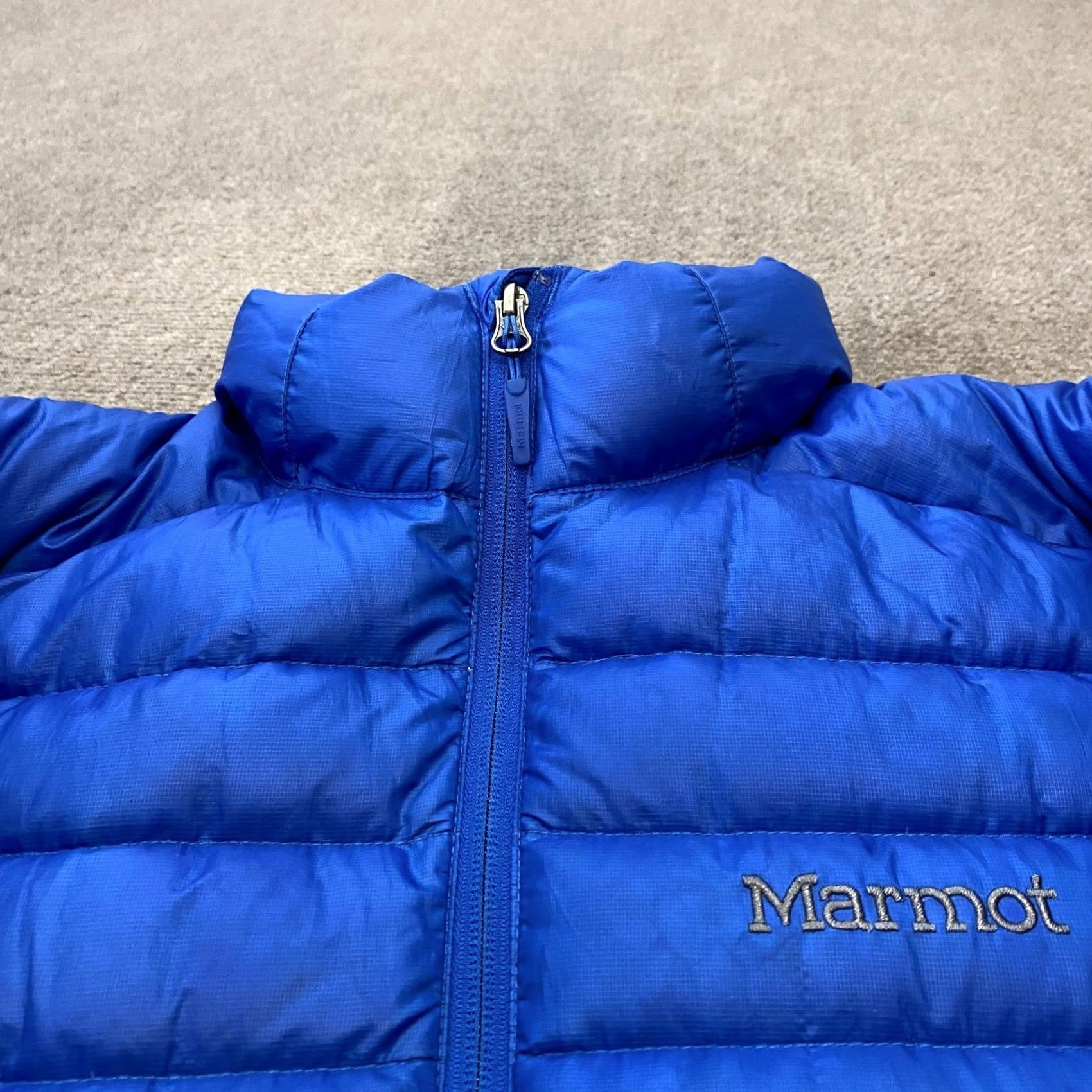 Marmot Marmot Jacket Mens Small Blue 700 Fill Down Puffer Full Zip Altered Sleeves Size US S / EU 44-46 / 1 - 2 Thumbnail